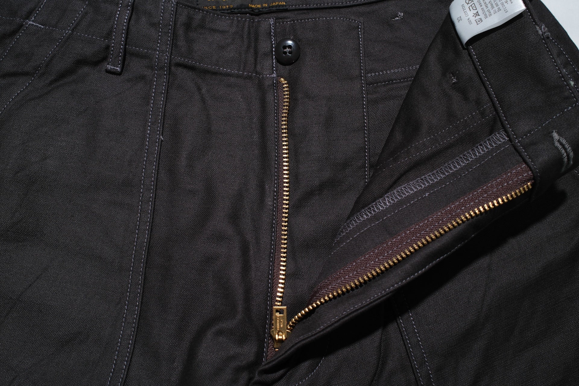 Studio D'Artisan 12oz Military-Style Back Sateen Baker Pants (Charcoal Black)