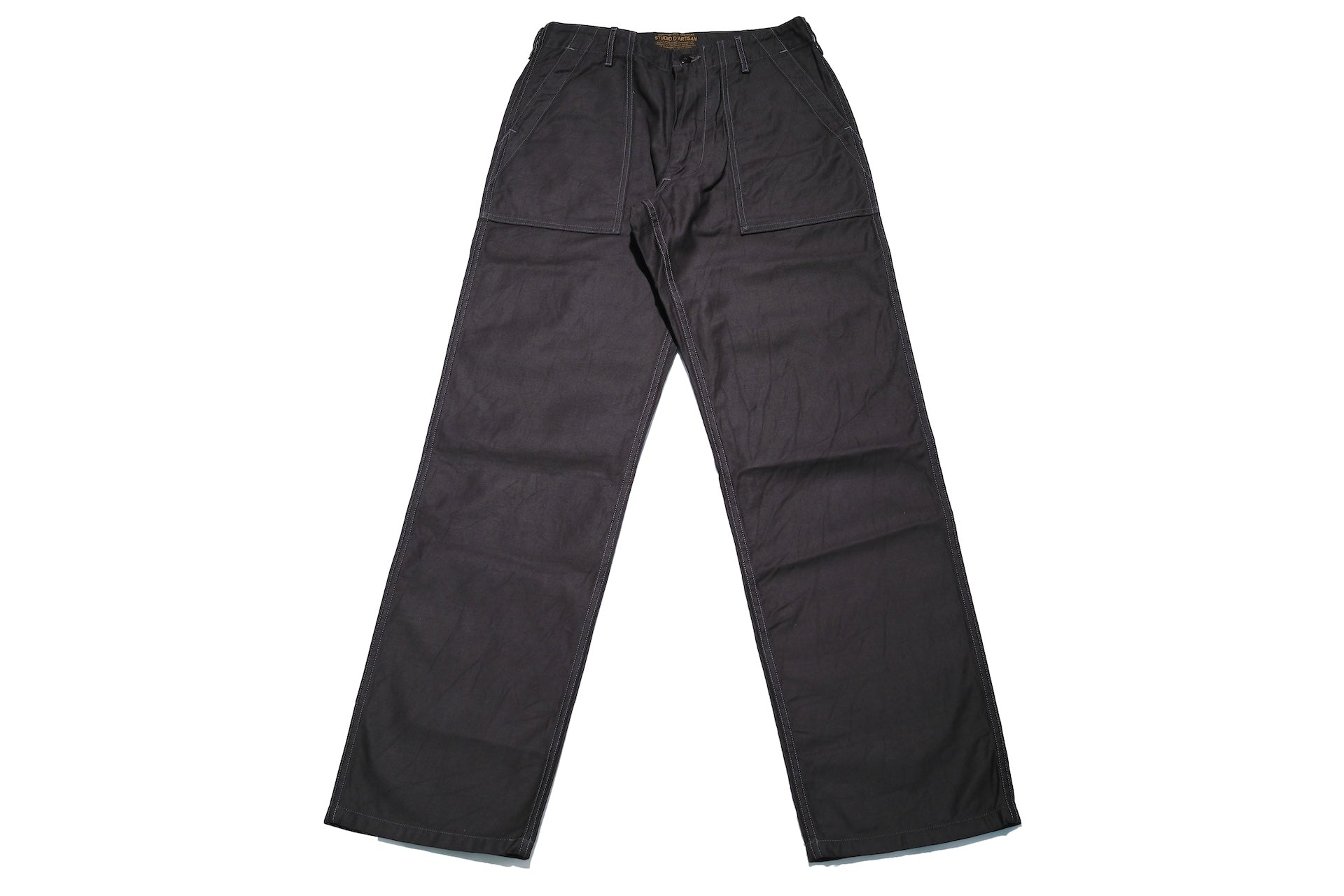 Studio D'Artisan 12oz Military-Style Back Sateen Baker Pants (Charcoal Black)