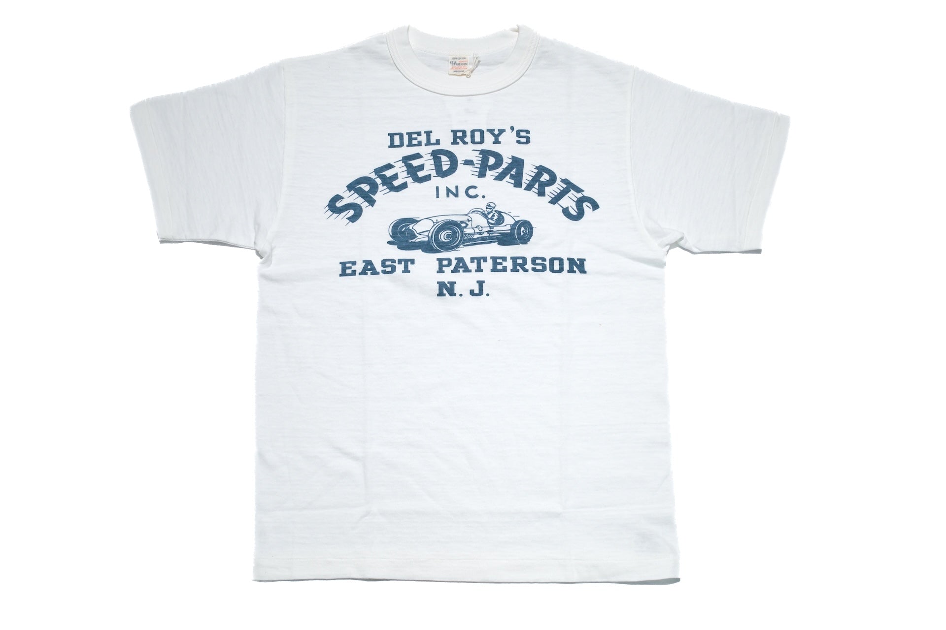 Warehouse Co. 5.5oz "Speed Parts" 'Bamboo Textured' Tee (White)