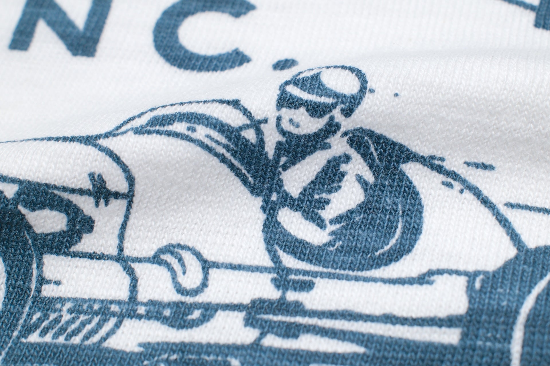 Warehouse Co. 5.5oz "Speed Parts" 'Bamboo Textured' Tee (White)
