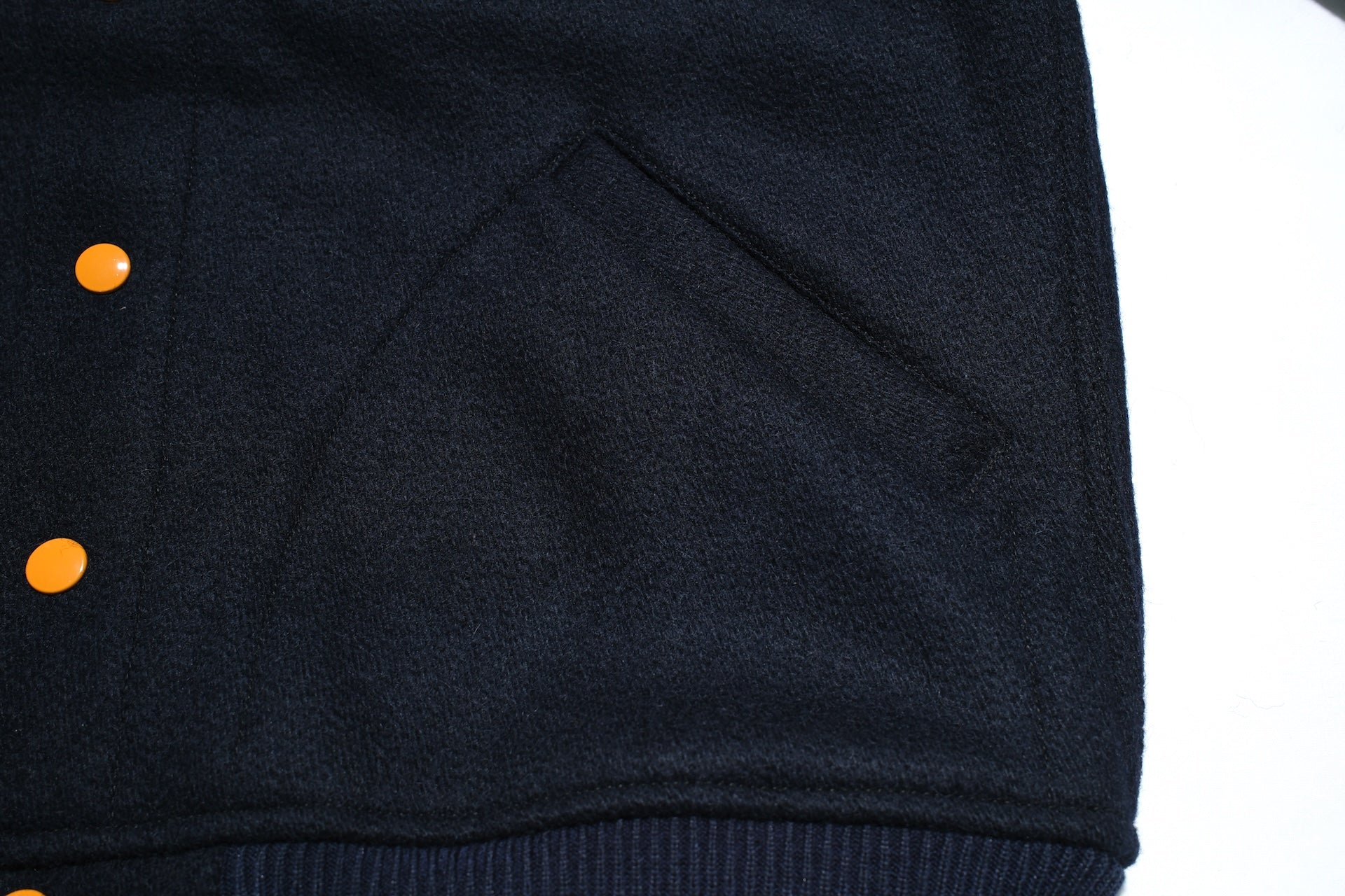 Warehouse Co. 1950s U.S Navy Melton Wool Varsity Jacket (Navy)