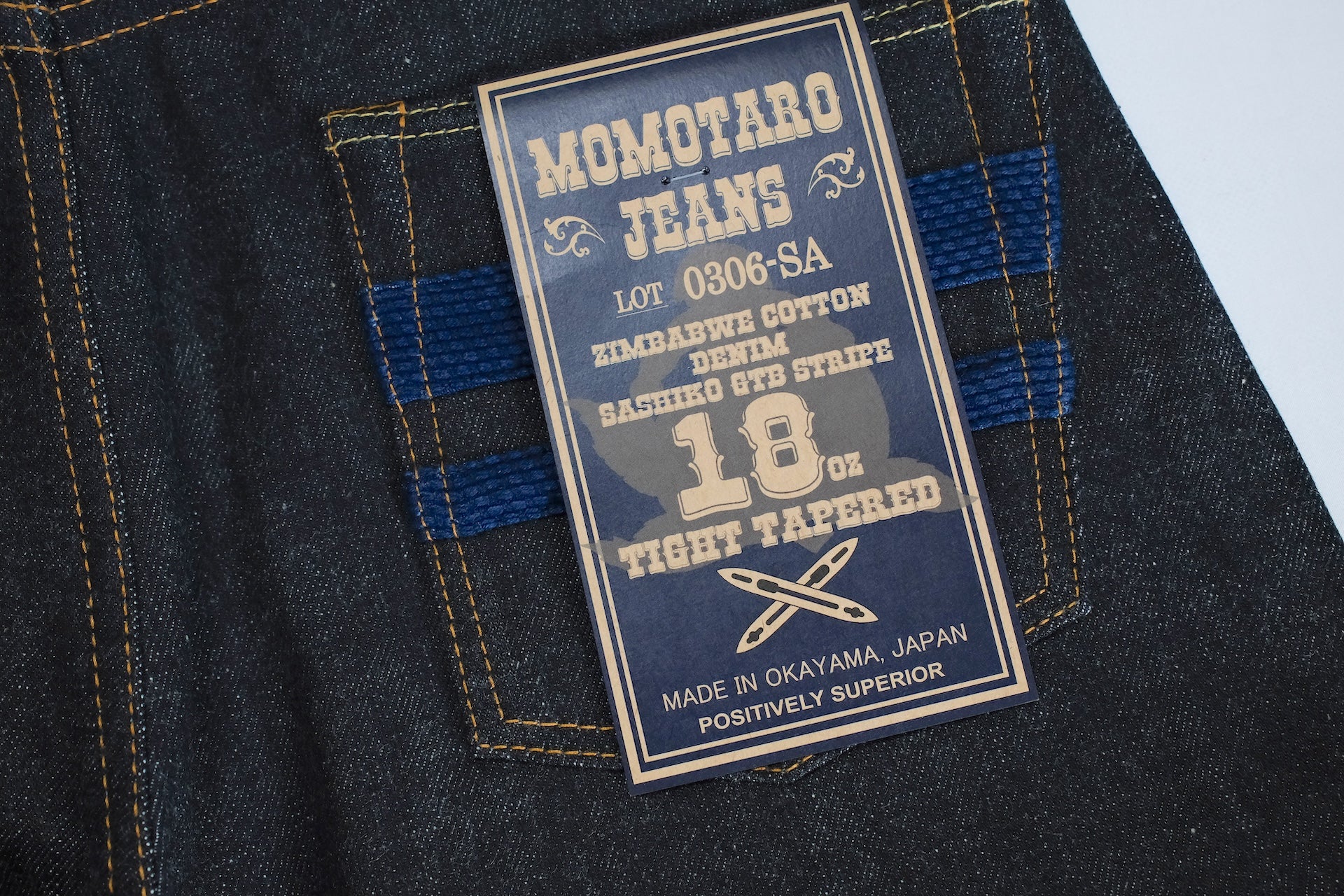 Momotaro 18oz 0306-SA Denim (Slim Tapered Fit)