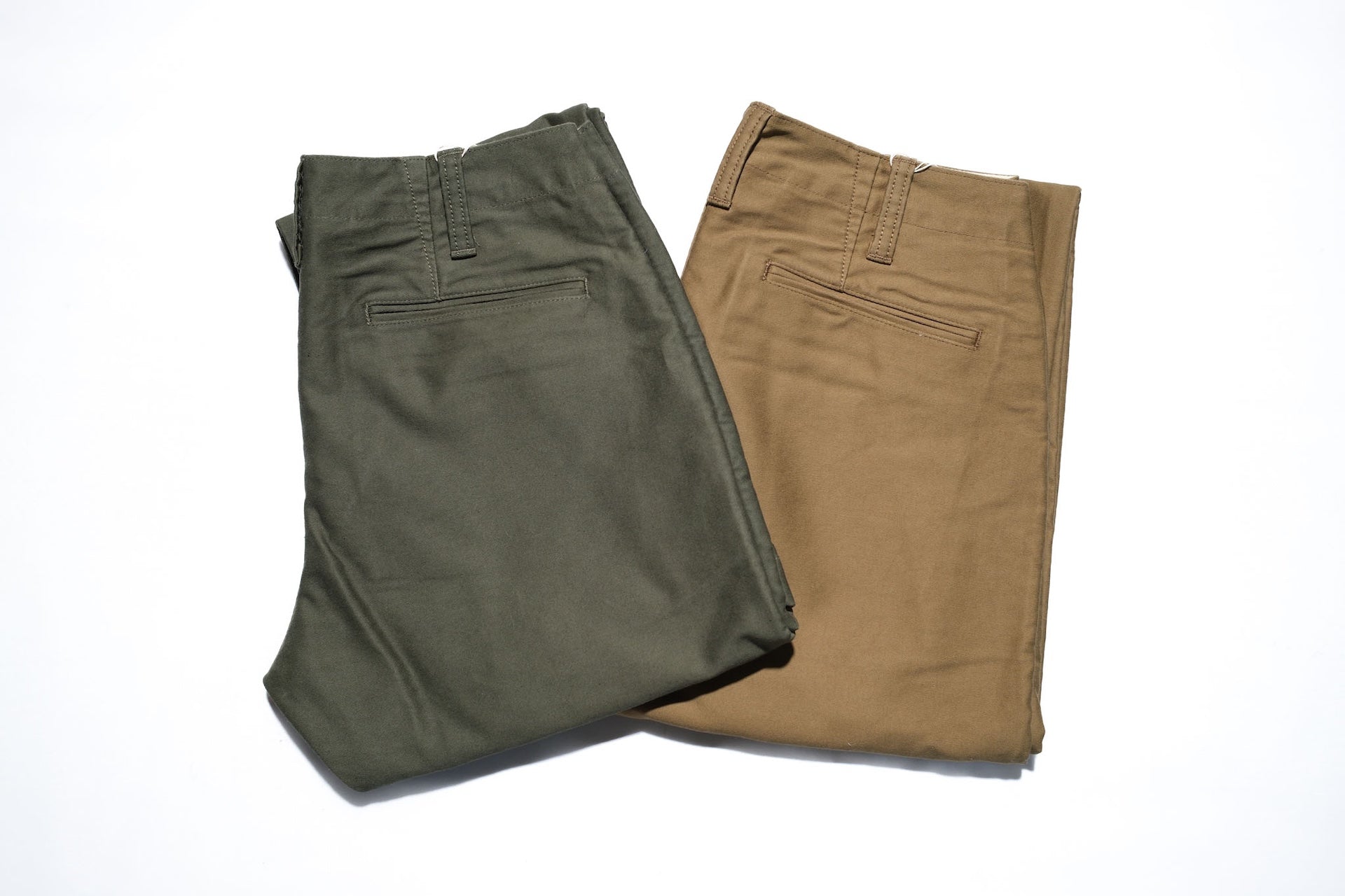 Pure Blue Japan 12oz Moleskin "Worker's Chinos" (Beige)