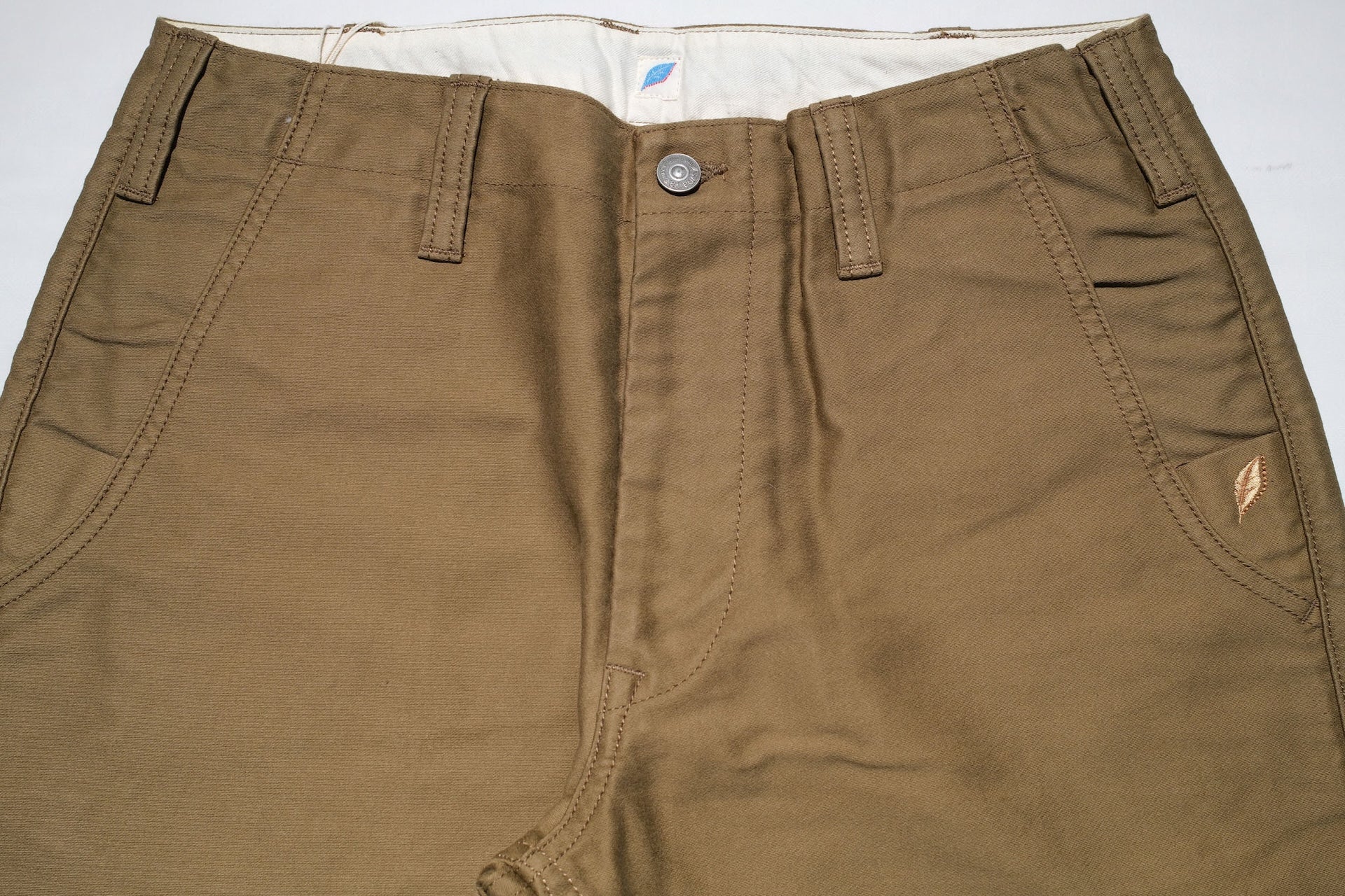 Pure Blue Japan 12oz Moleskin "Worker's Chinos" (Beige)