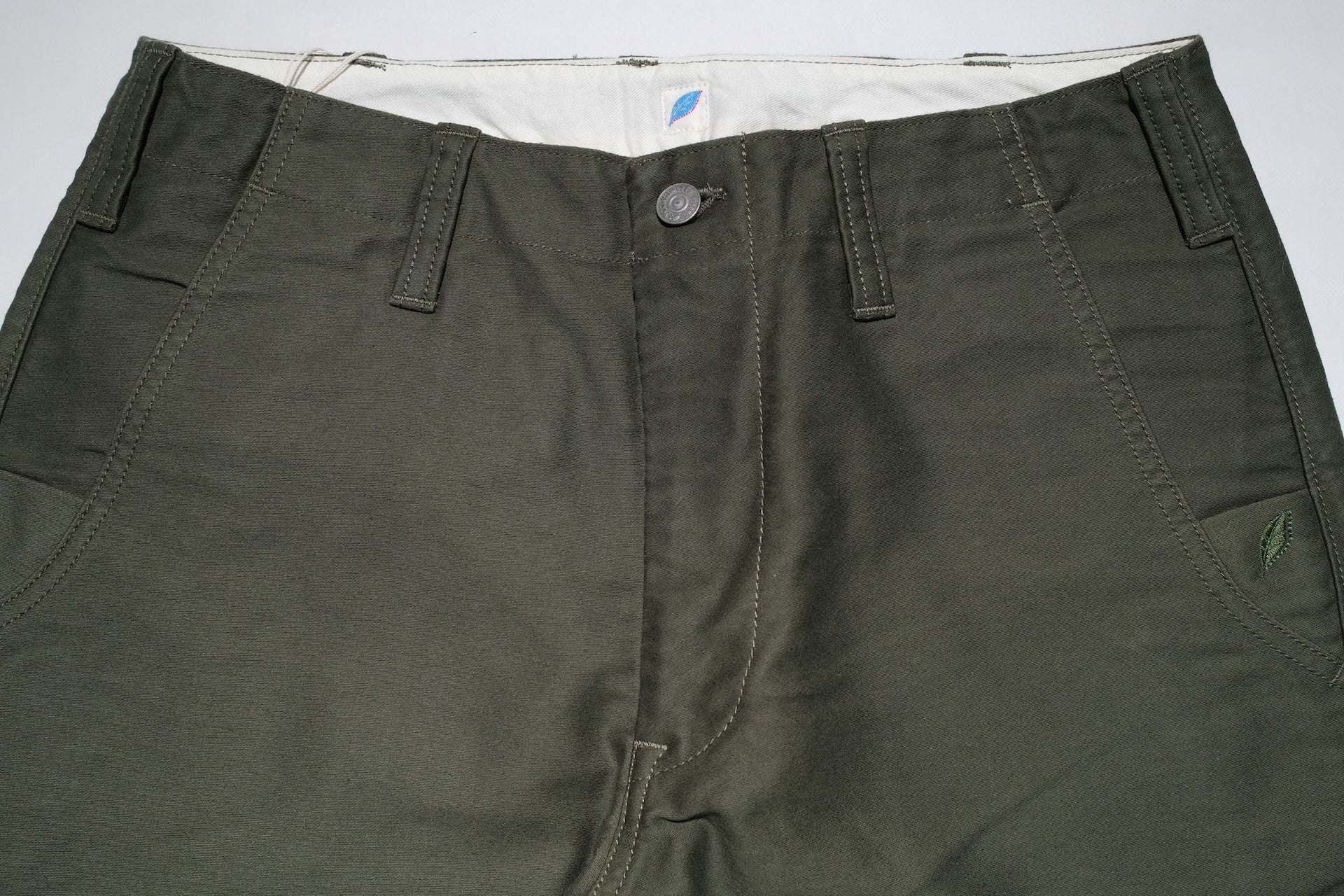 Pure Blue Japan 12oz Moleskin "Worker's Chinos" (Olive)
