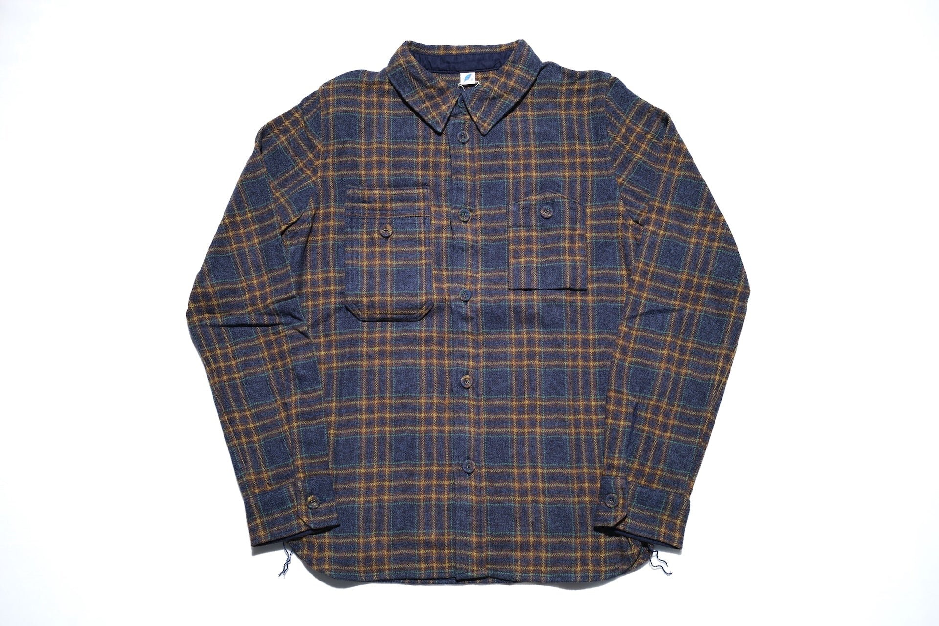 Pure Blue Japan 11oz "Cotton Tweed" Flannel Early Workshirt (Navy)