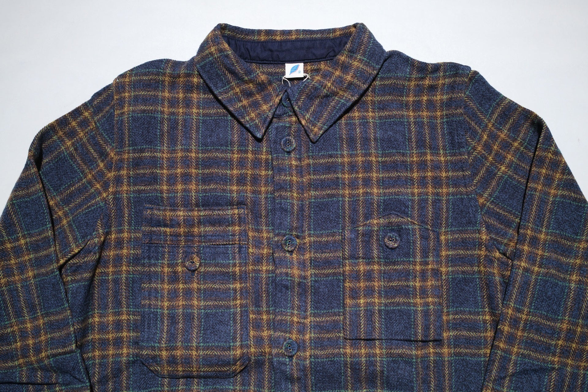 Pure Blue Japan 11oz "Cotton Tweed" Flannel Early Workshirt (Navy)