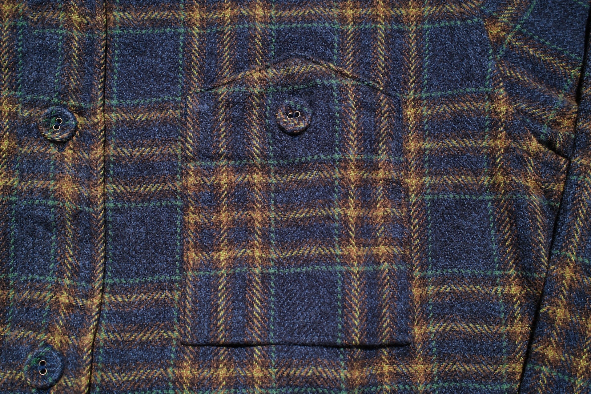 Pure Blue Japan 11oz "Cotton Tweed" Flannel Early Workshirt (Navy)