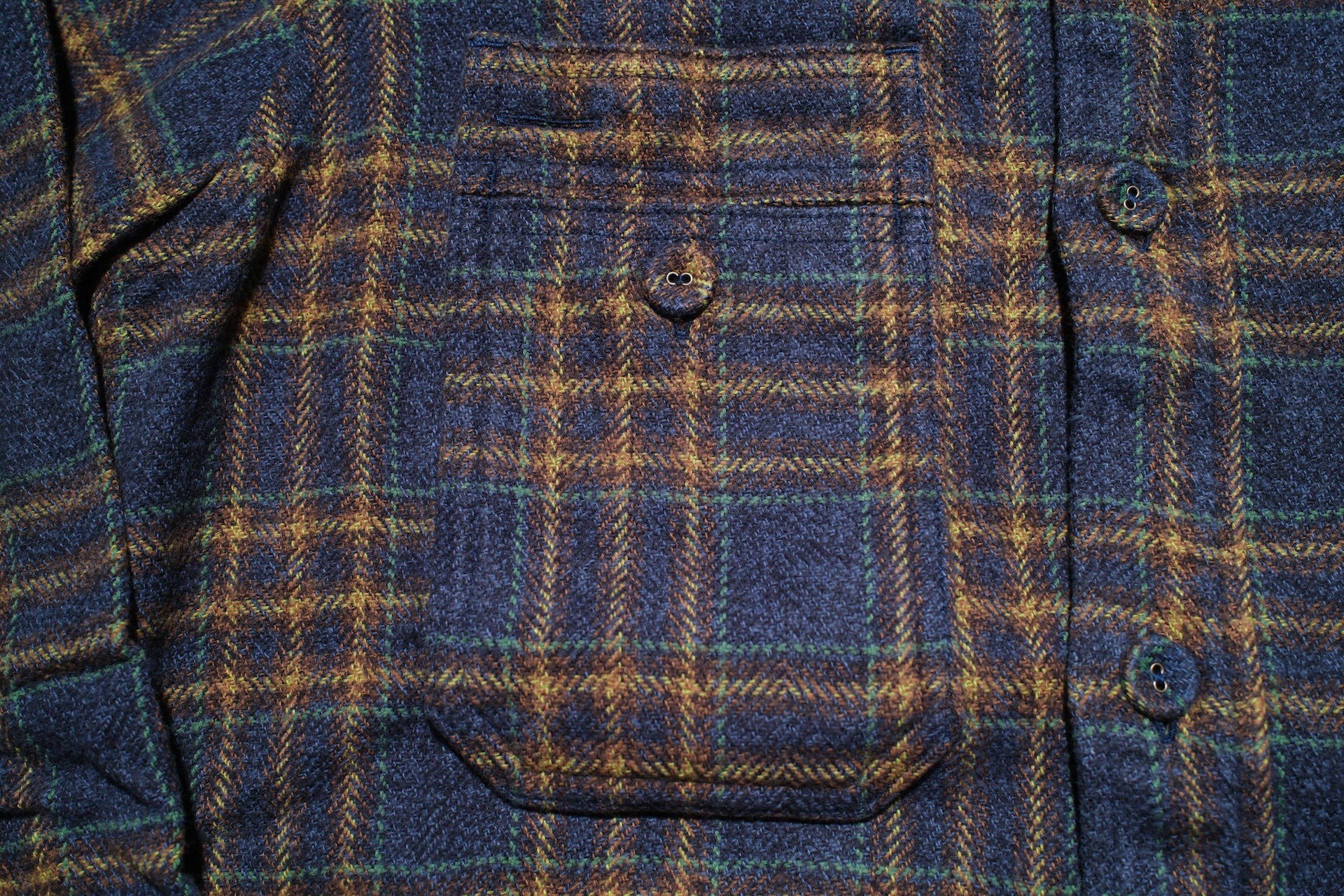 Pure Blue Japan 11oz "Cotton Tweed" Flannel Early Workshirt (Navy)