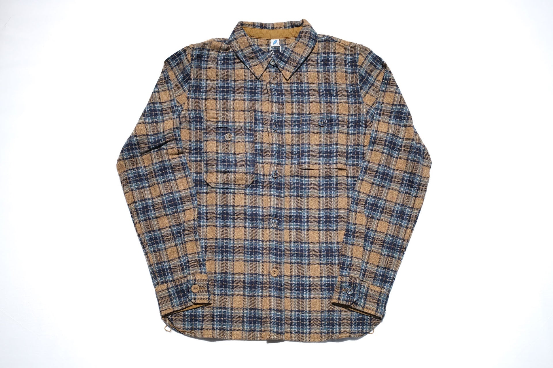 Pure Blue Japan 11oz "Cotton Tweed" Flannel Early Workshirt (Beige)