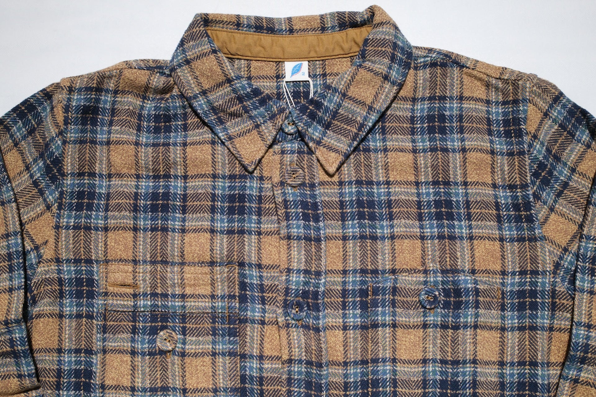 Pure Blue Japan 11oz "Cotton Tweed" Flannel Early Workshirt (Beige)