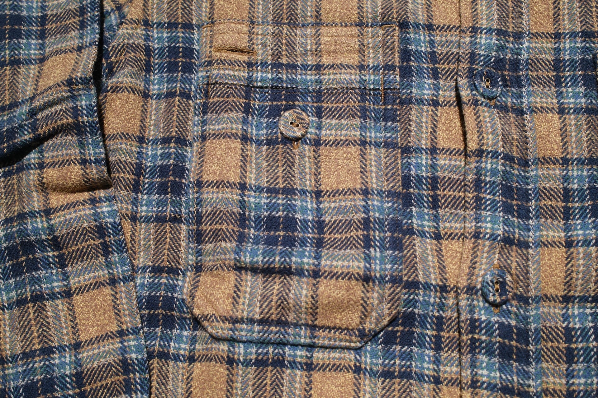 Pure Blue Japan 11oz "Cotton Tweed" Flannel Early Workshirt (Beige)