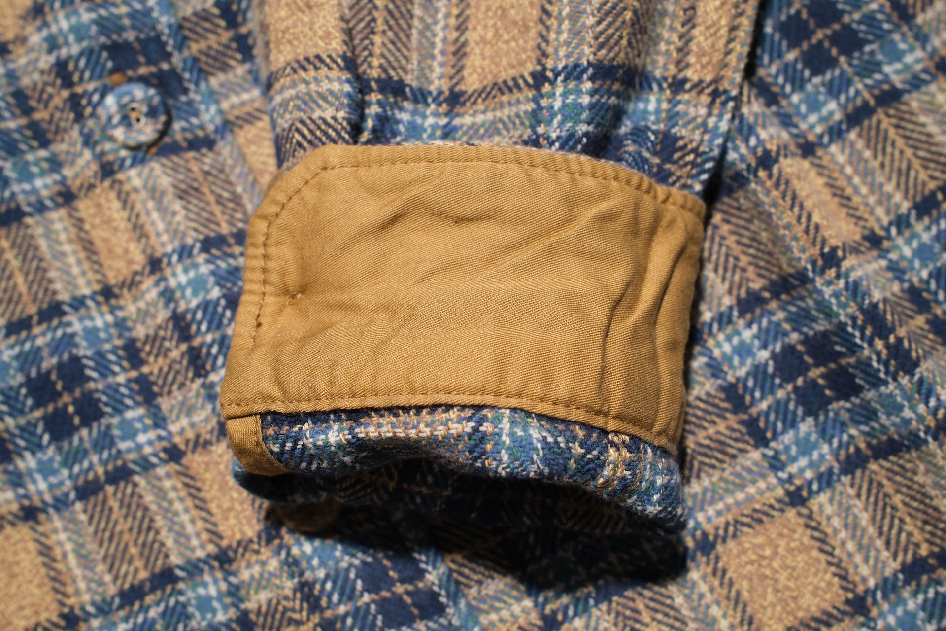 Pure Blue Japan 11oz "Cotton Tweed" Flannel Early Workshirt (Beige)