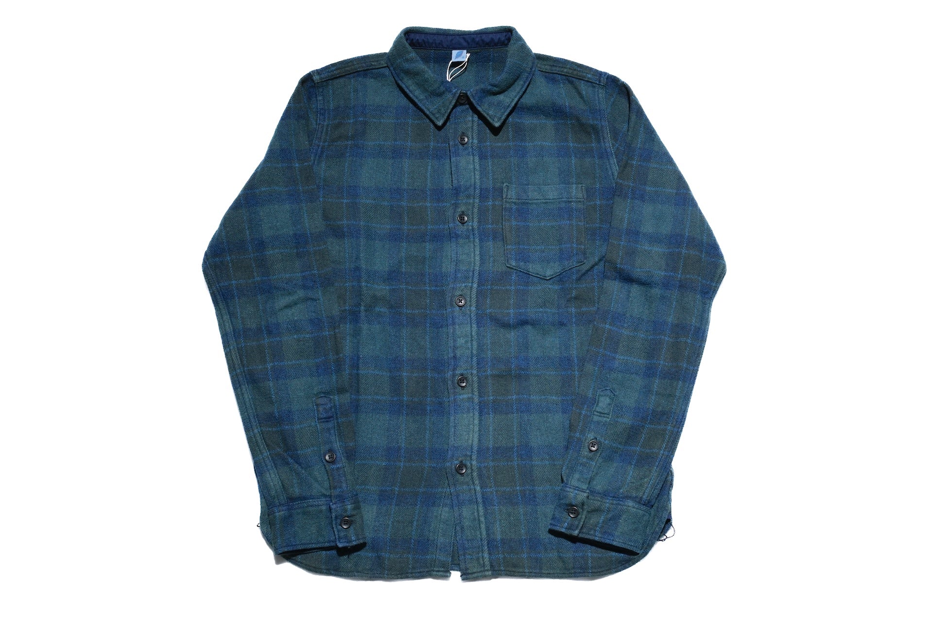 Pure Blue Japan 11oz “Indigo-Overdyed” Cotton Tweed Flannel Work Shirt (Brown)