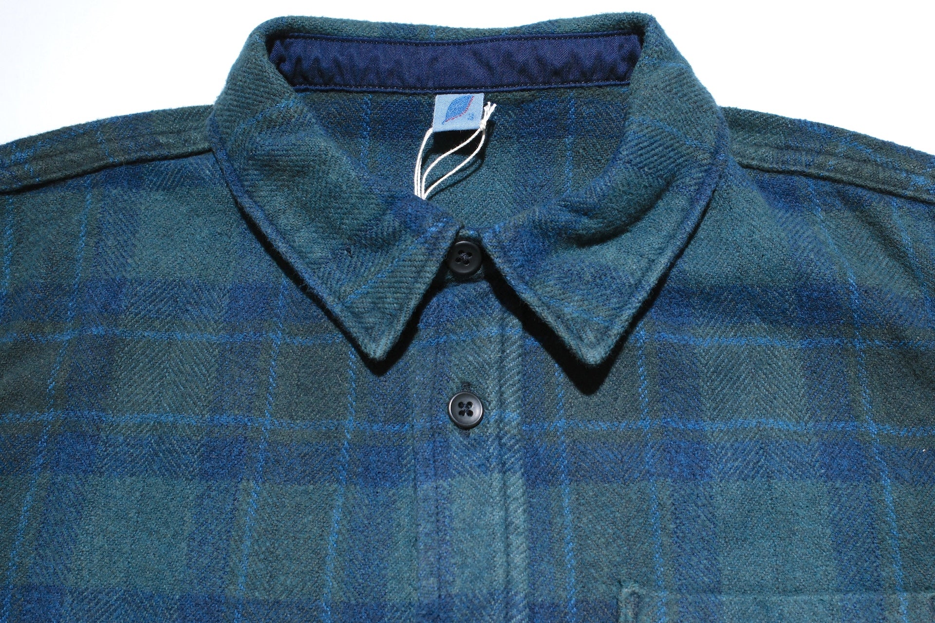 Pure Blue Japan 11oz “Indigo-Overdyed” Cotton Tweed Flannel Work Shirt (Brown)