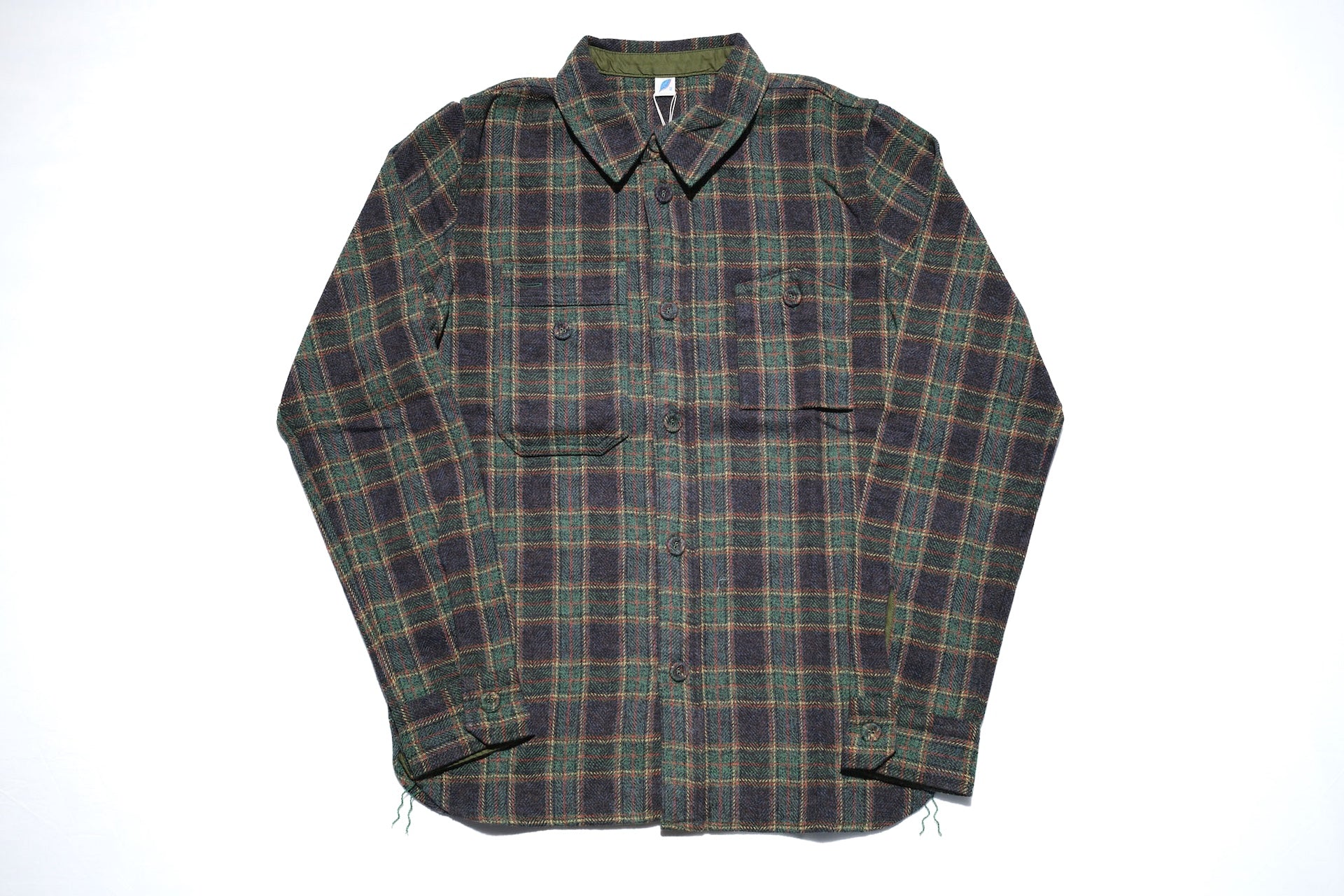 Pure Blue Japan 11oz "Cotton Tweed" Flannel Early Workshirt (Green)