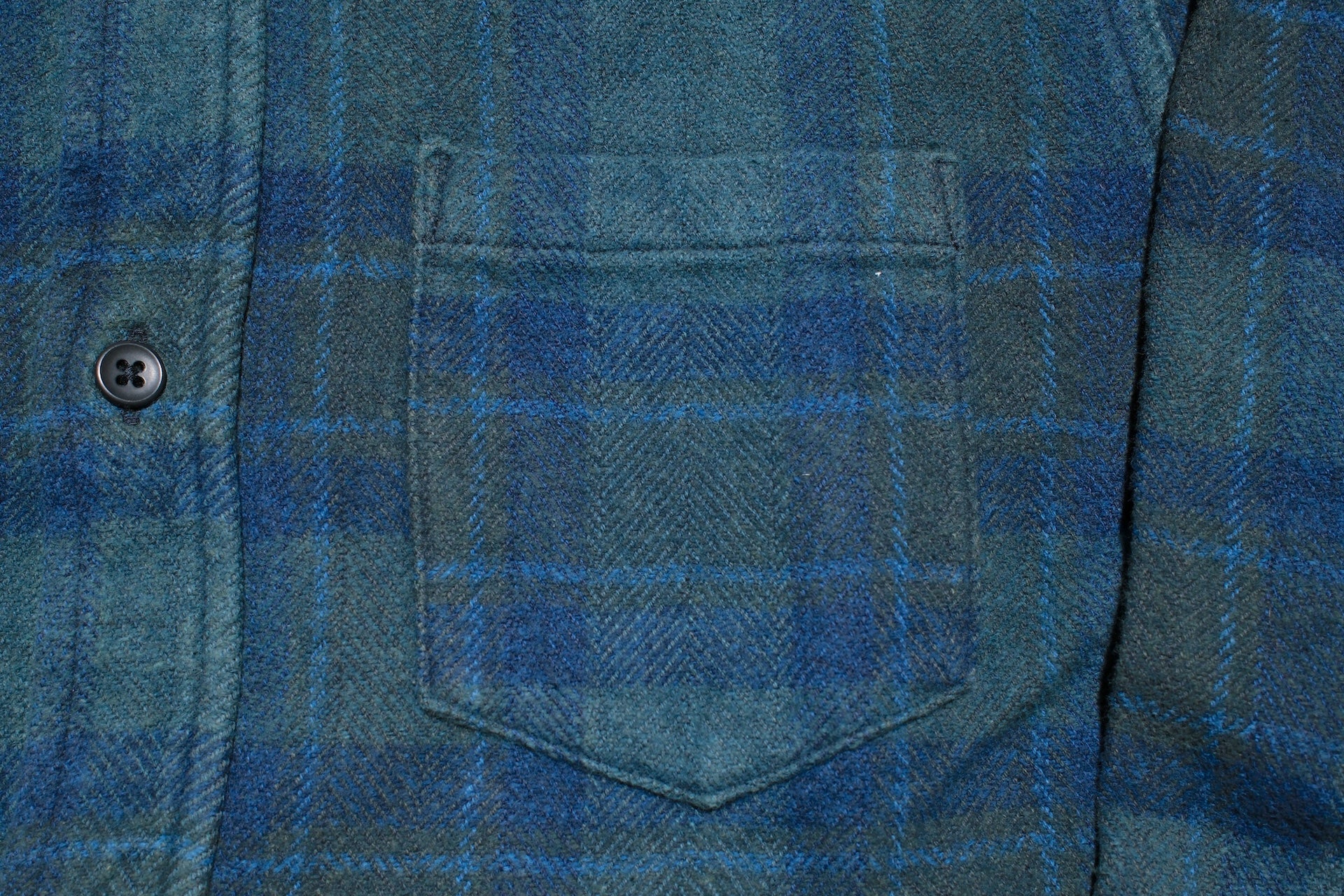 Pure Blue Japan 11oz “Indigo-Overdyed” Cotton Tweed Flannel Work Shirt (Brown)