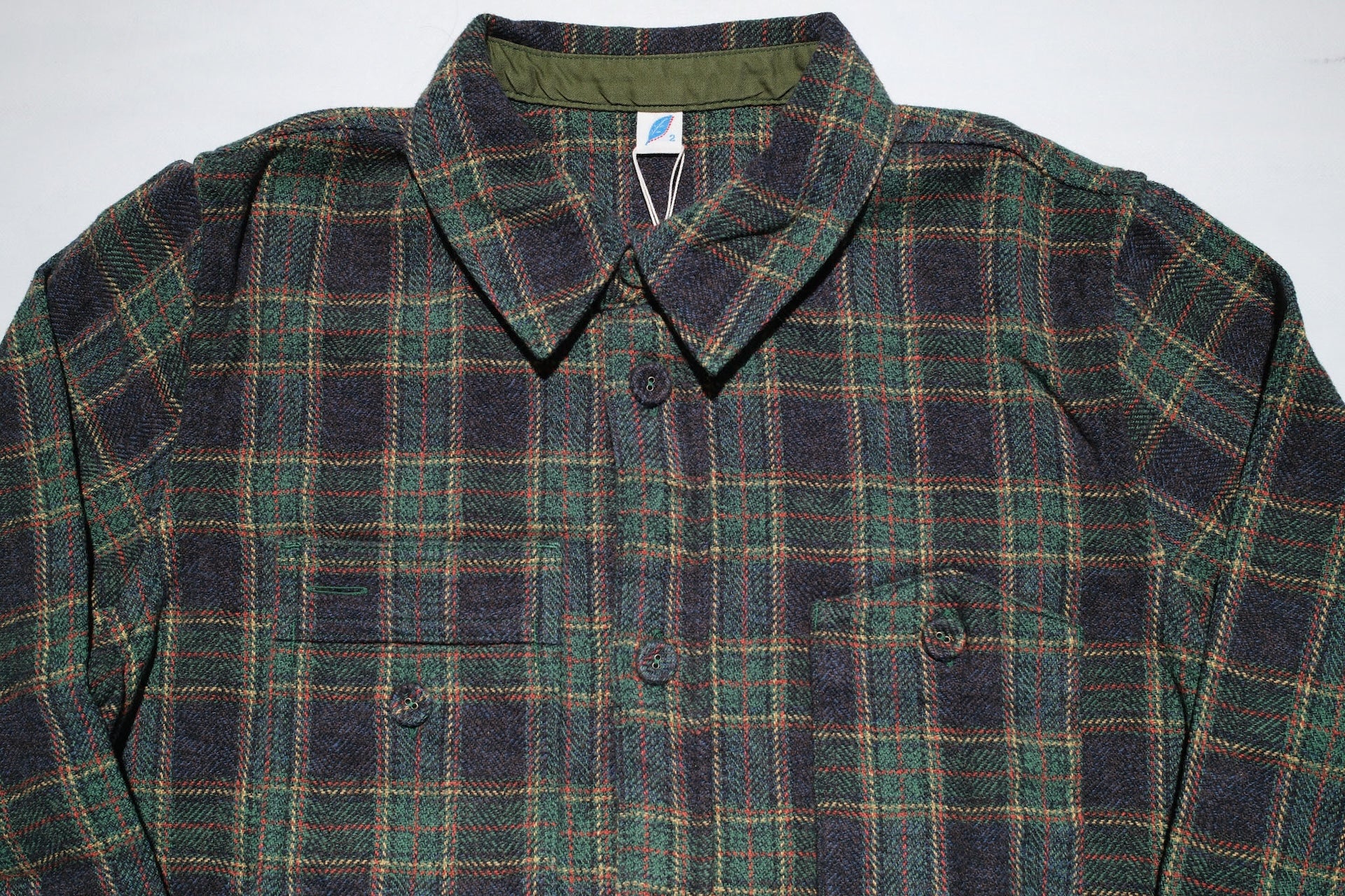 Pure Blue Japan 11oz "Cotton Tweed" Flannel Early Workshirt (Green)