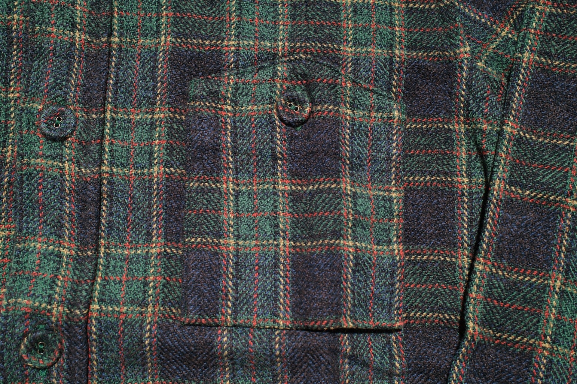 Pure Blue Japan 11oz "Cotton Tweed" Flannel Early Workshirt (Green)