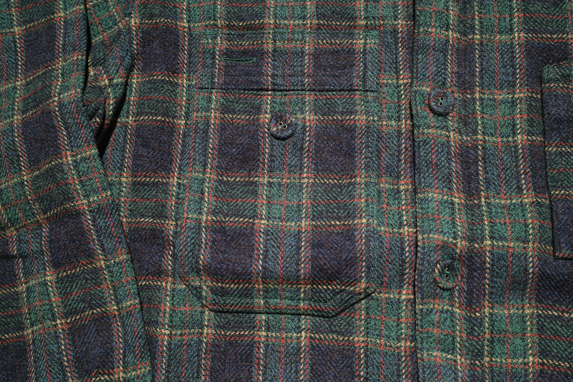 Pure Blue Japan 11oz "Cotton Tweed" Flannel Early Workshirt (Green)