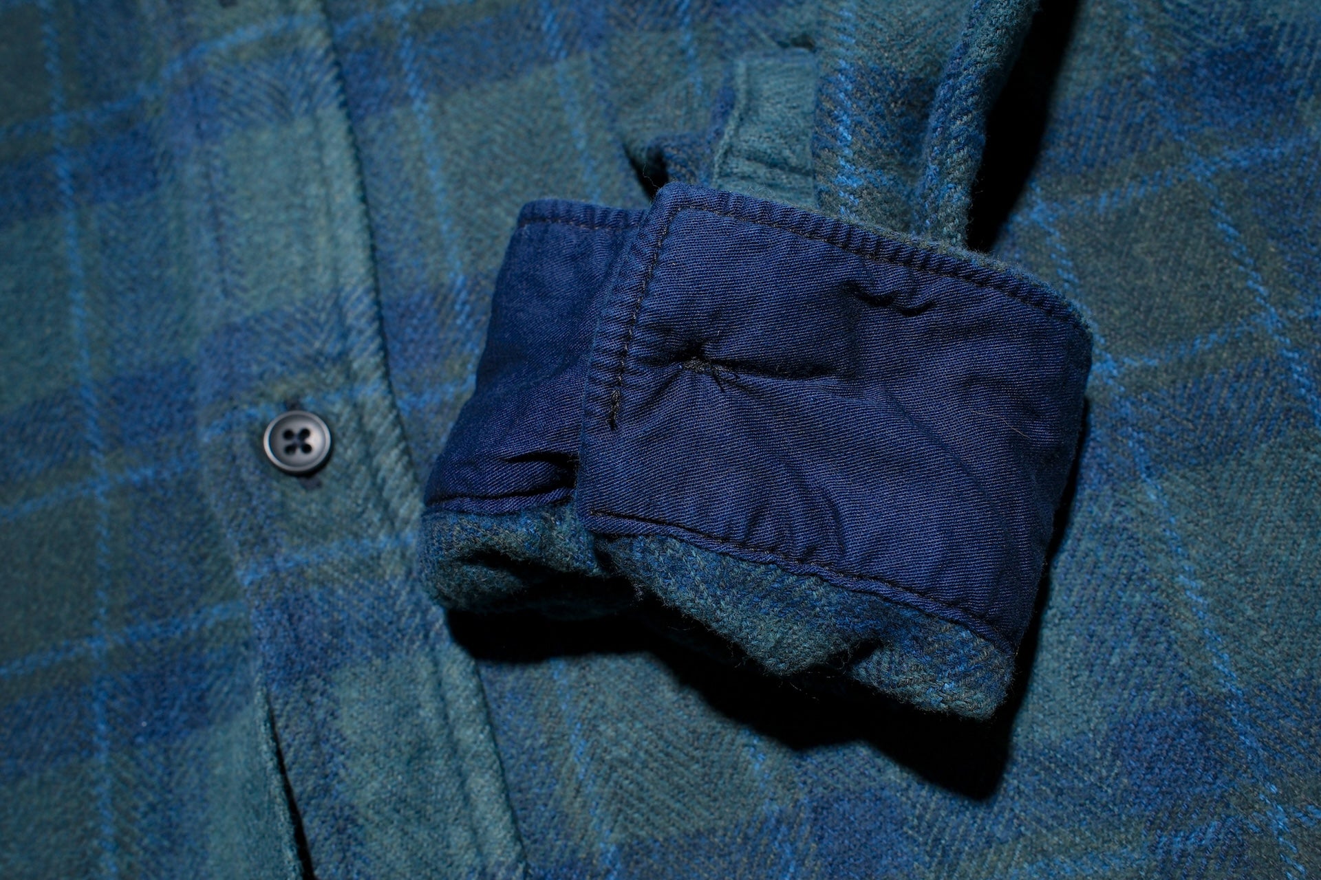 Pure Blue Japan 11oz “Indigo-Overdyed” Cotton Tweed Flannel Work Shirt (Brown)