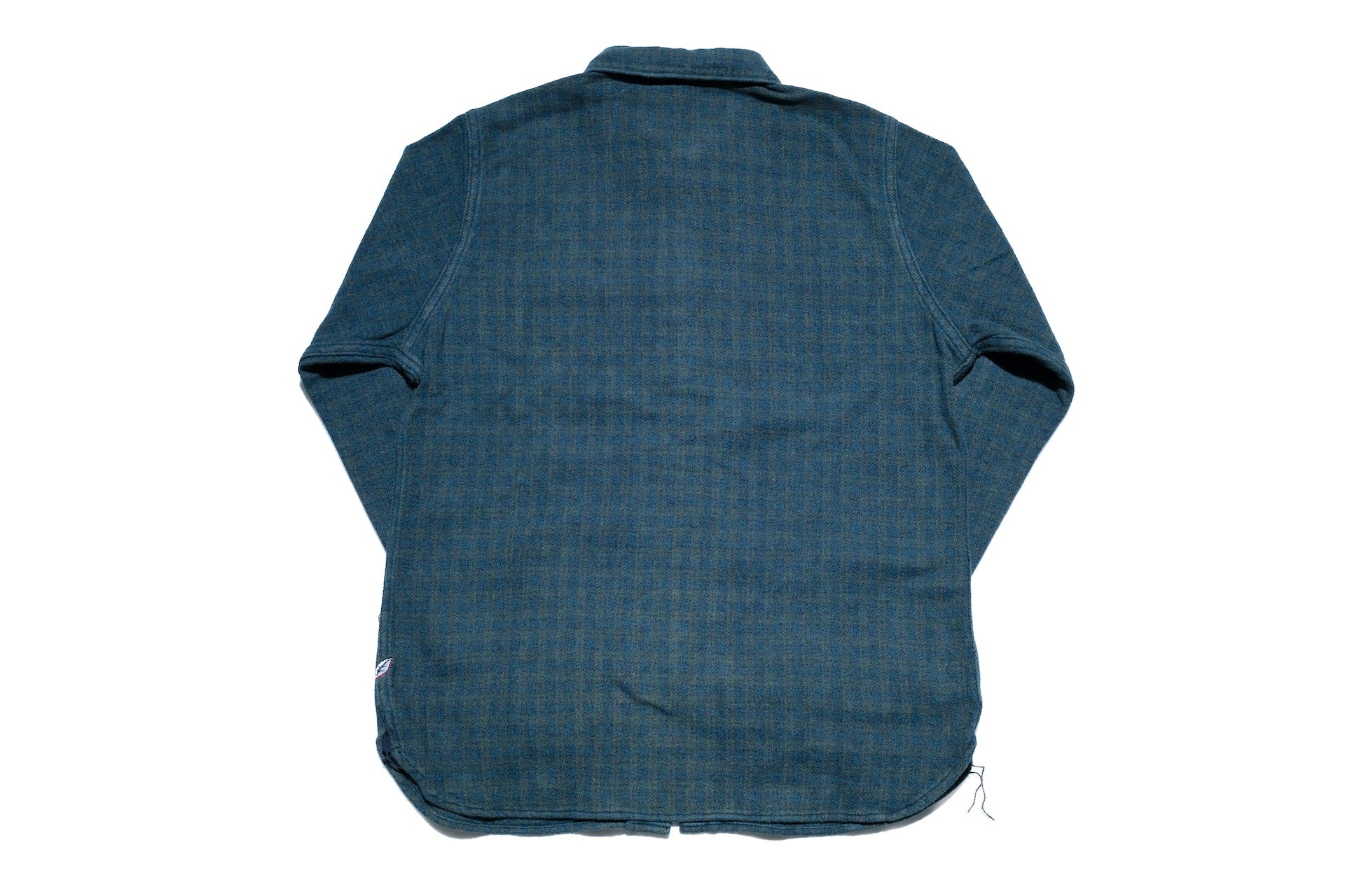 Pure Blue Japan 11oz “Indigo-Overdyed” Cotton Tweed Flannel Work Shirt (Green)