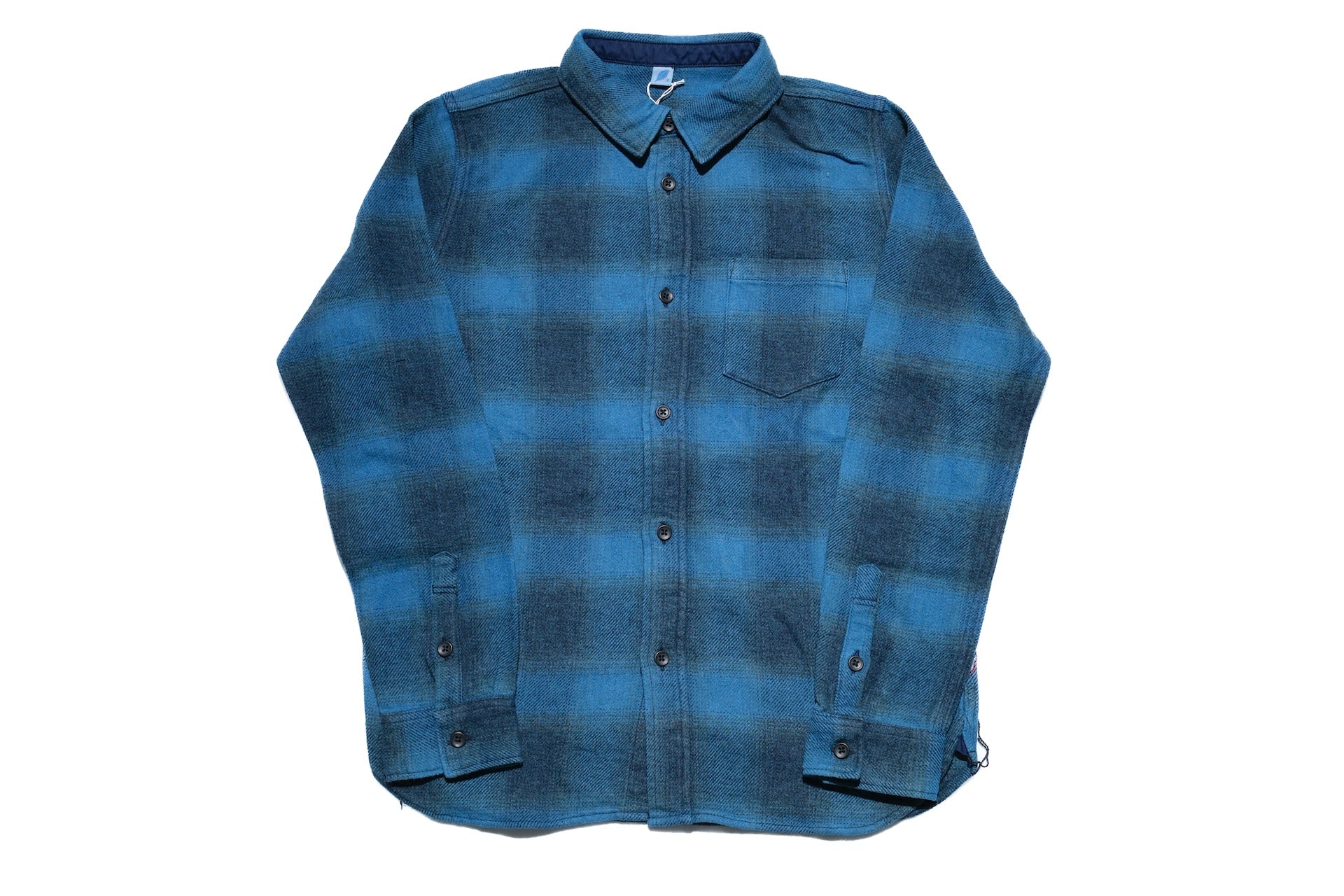 Pure Blue Japan 11oz “Indigo-Overdyed” Cotton Tweed Flannel Work Shirt (Beige)