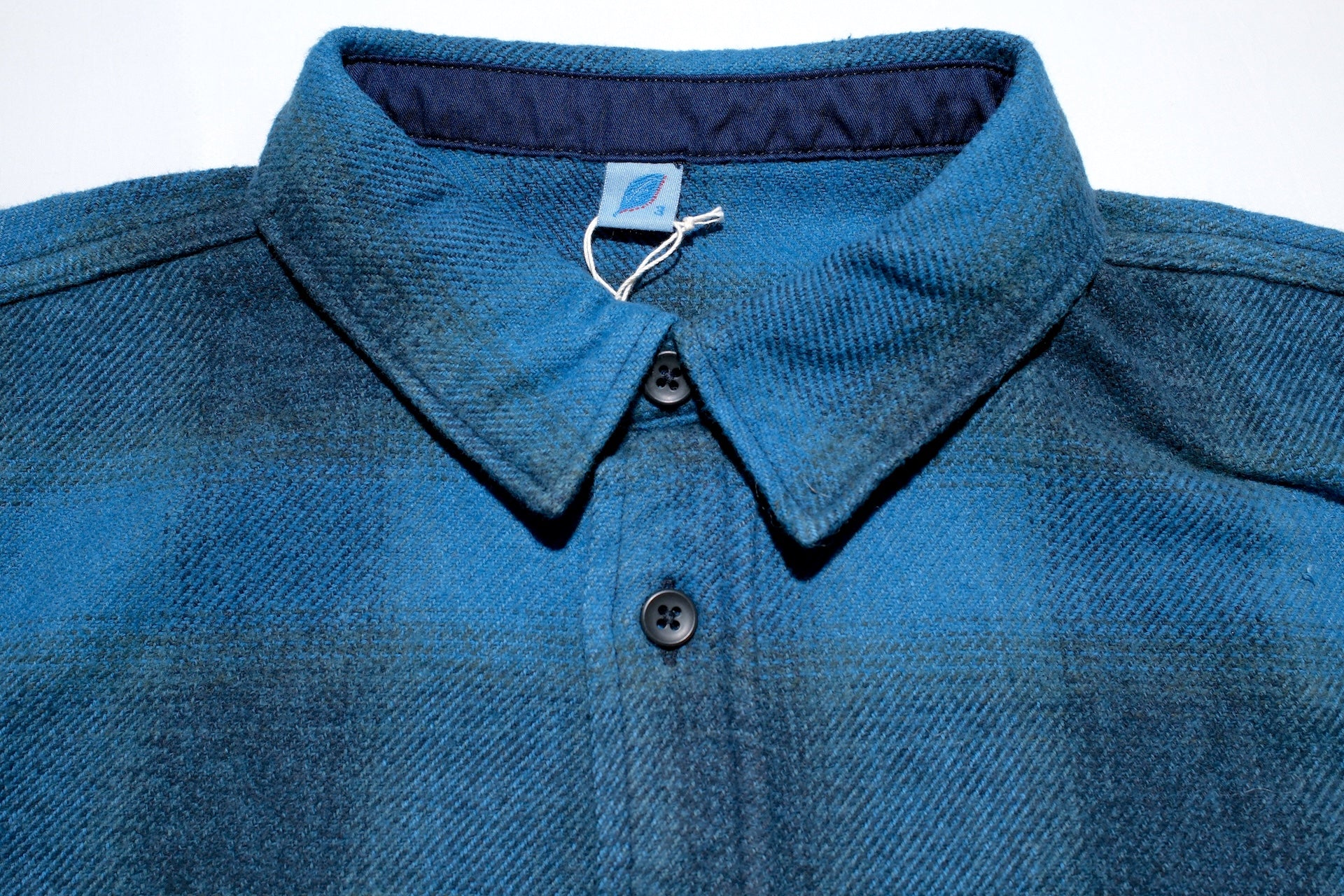 Pure Blue Japan 11oz “Indigo-Overdyed” Cotton Tweed Flannel Work Shirt (Beige)