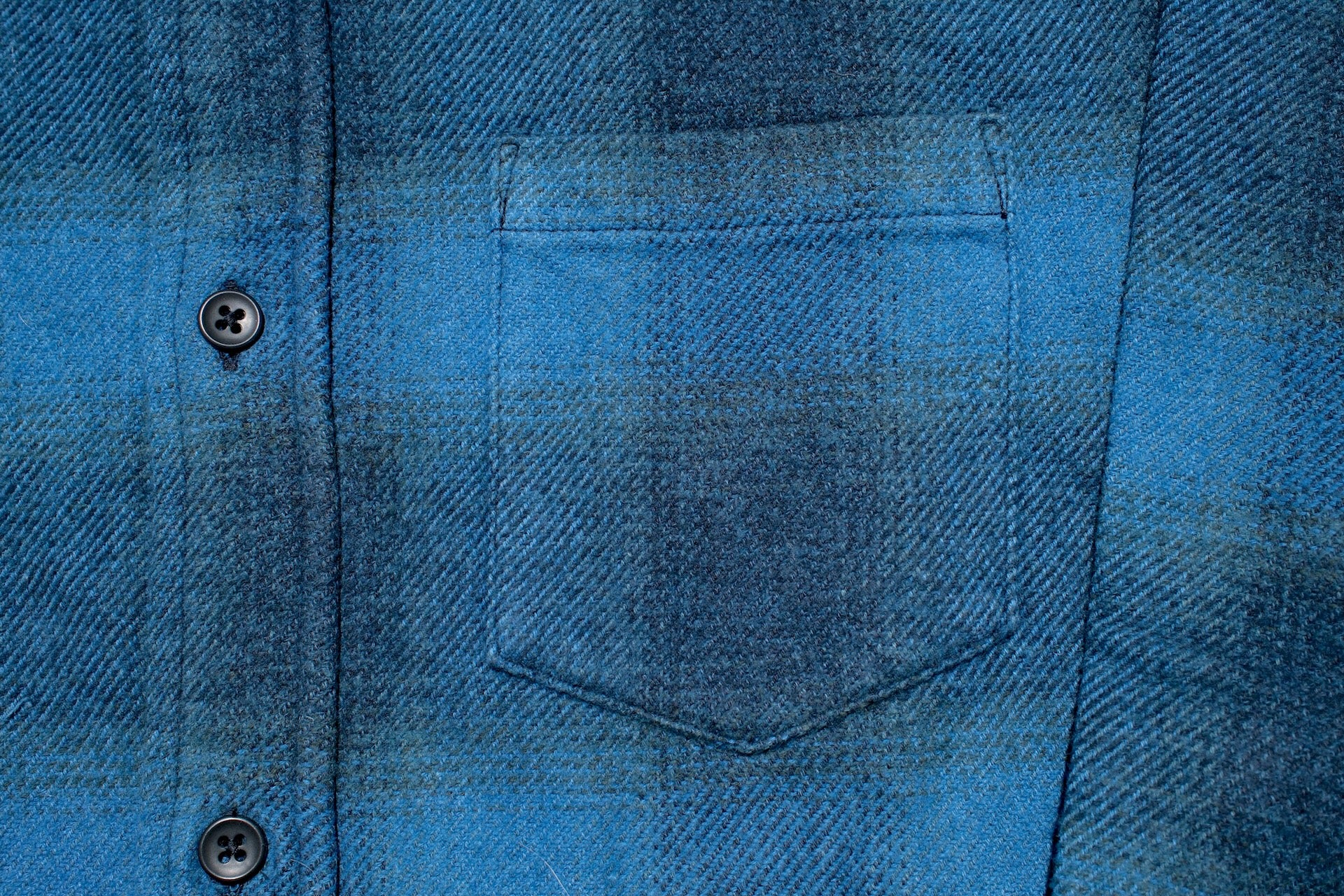 Pure Blue Japan 11oz “Indigo-Overdyed” Cotton Tweed Flannel Work Shirt (Beige)