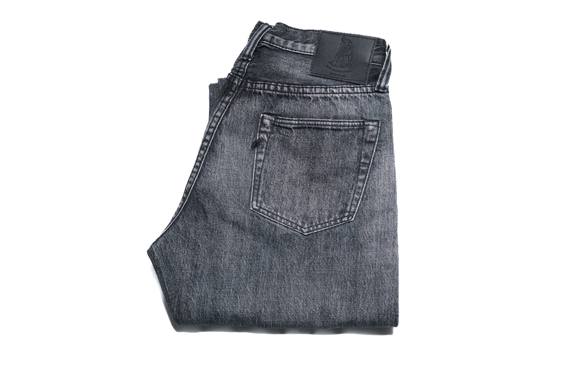 Pure Blue Japan 14oz Black Dyed “Natural Used Wash” USED-003-BK Denim (Regular Straight fit)