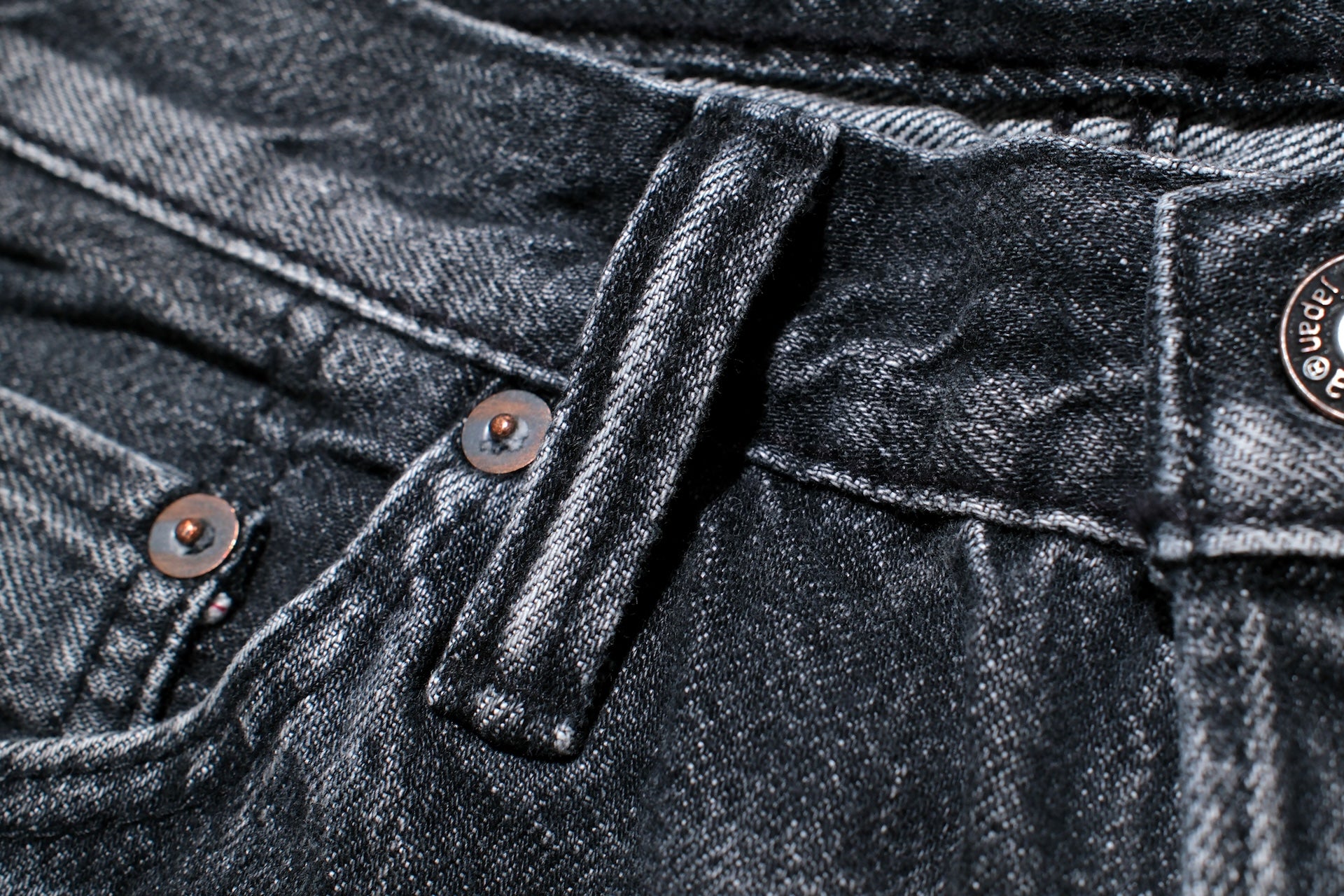 Pure Blue Japan 14oz Black Dyed “Natural Used Wash” USED-003-BK Denim (Regular Straight fit)