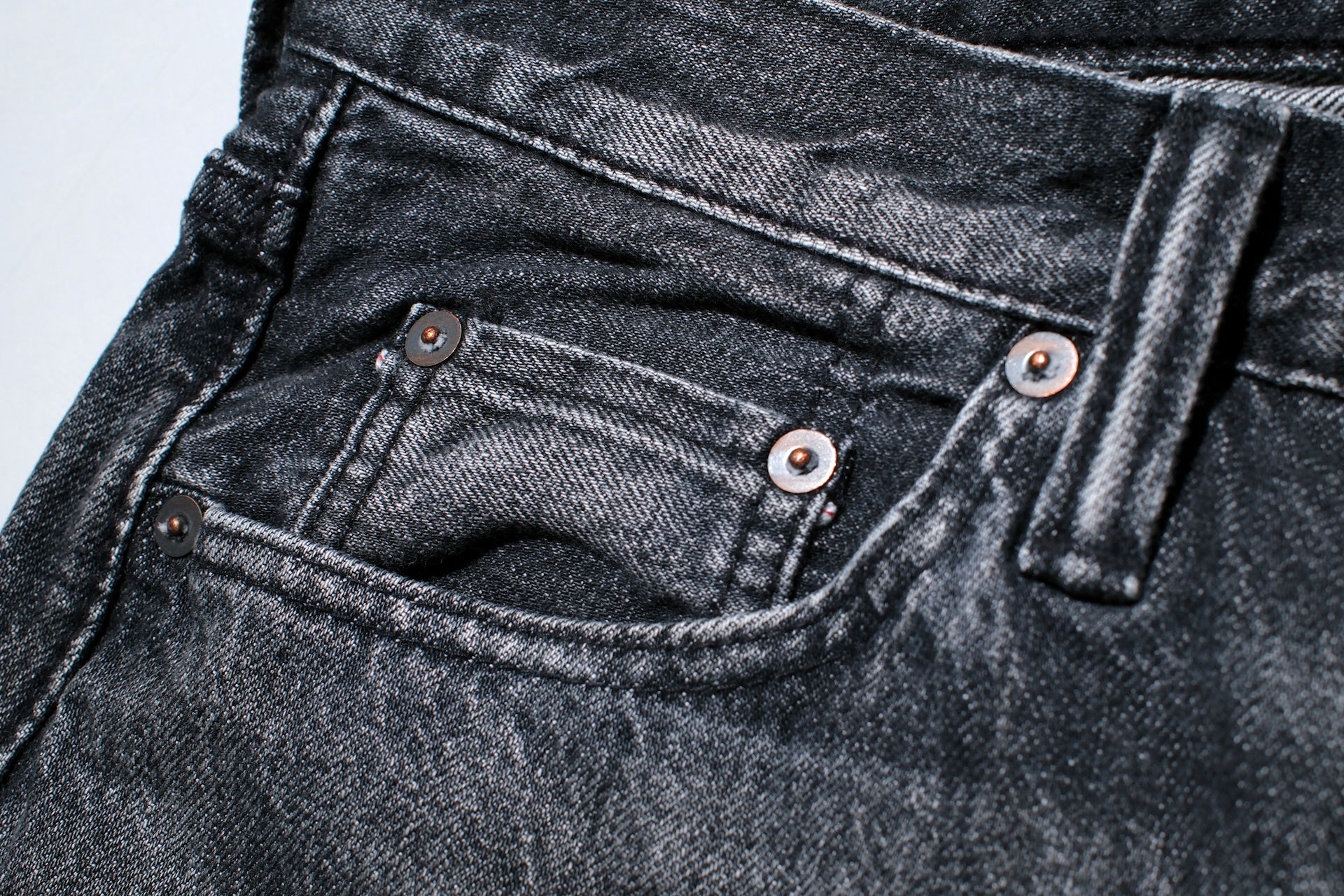 Pure Blue Japan 14oz Black Dyed “Natural Used Wash” USED-003-BK Denim (Regular Straight fit)
