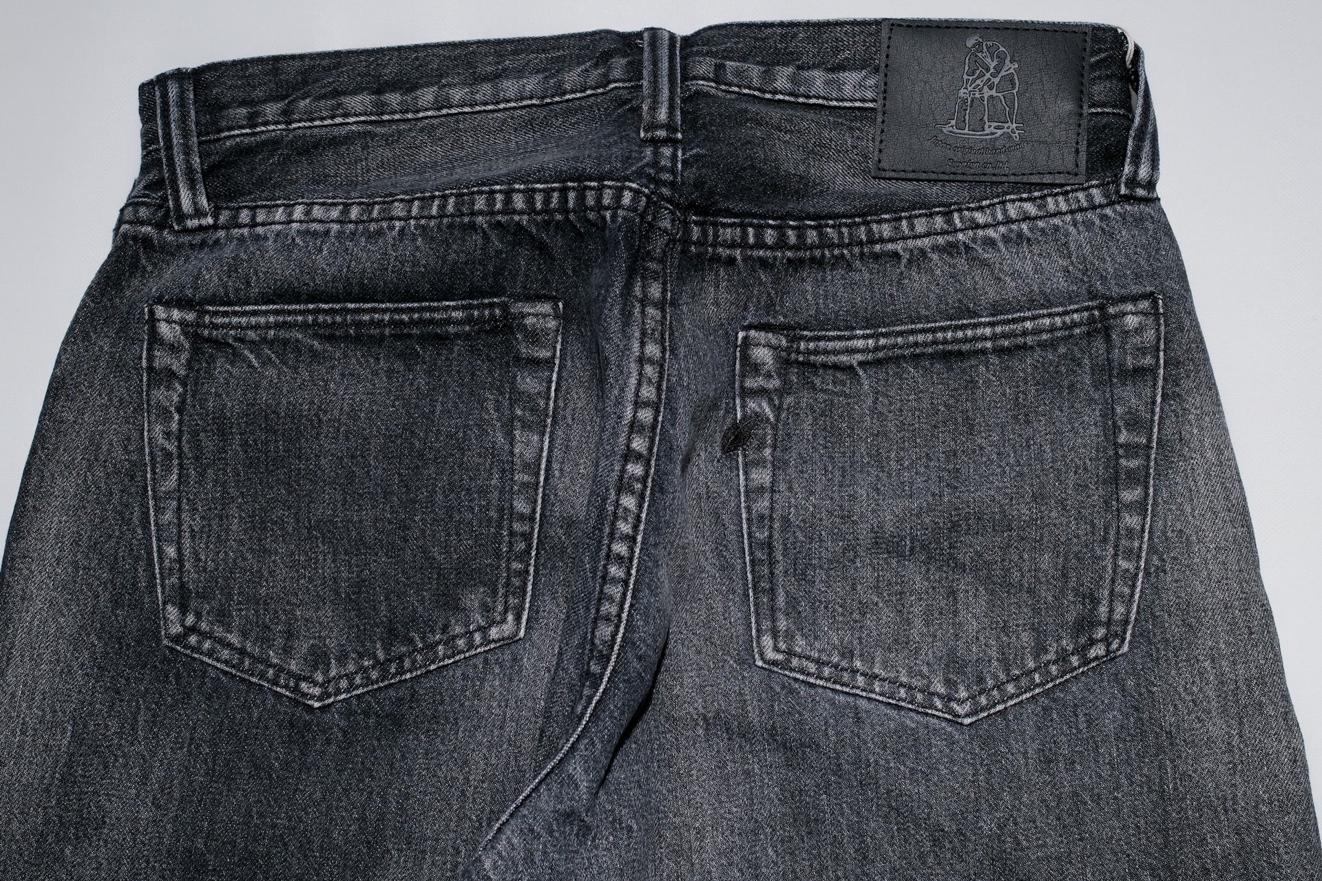 Pure Blue Japan 14oz Black Dyed “Natural Used Wash” USED-003-BK Denim (Regular Straight fit)