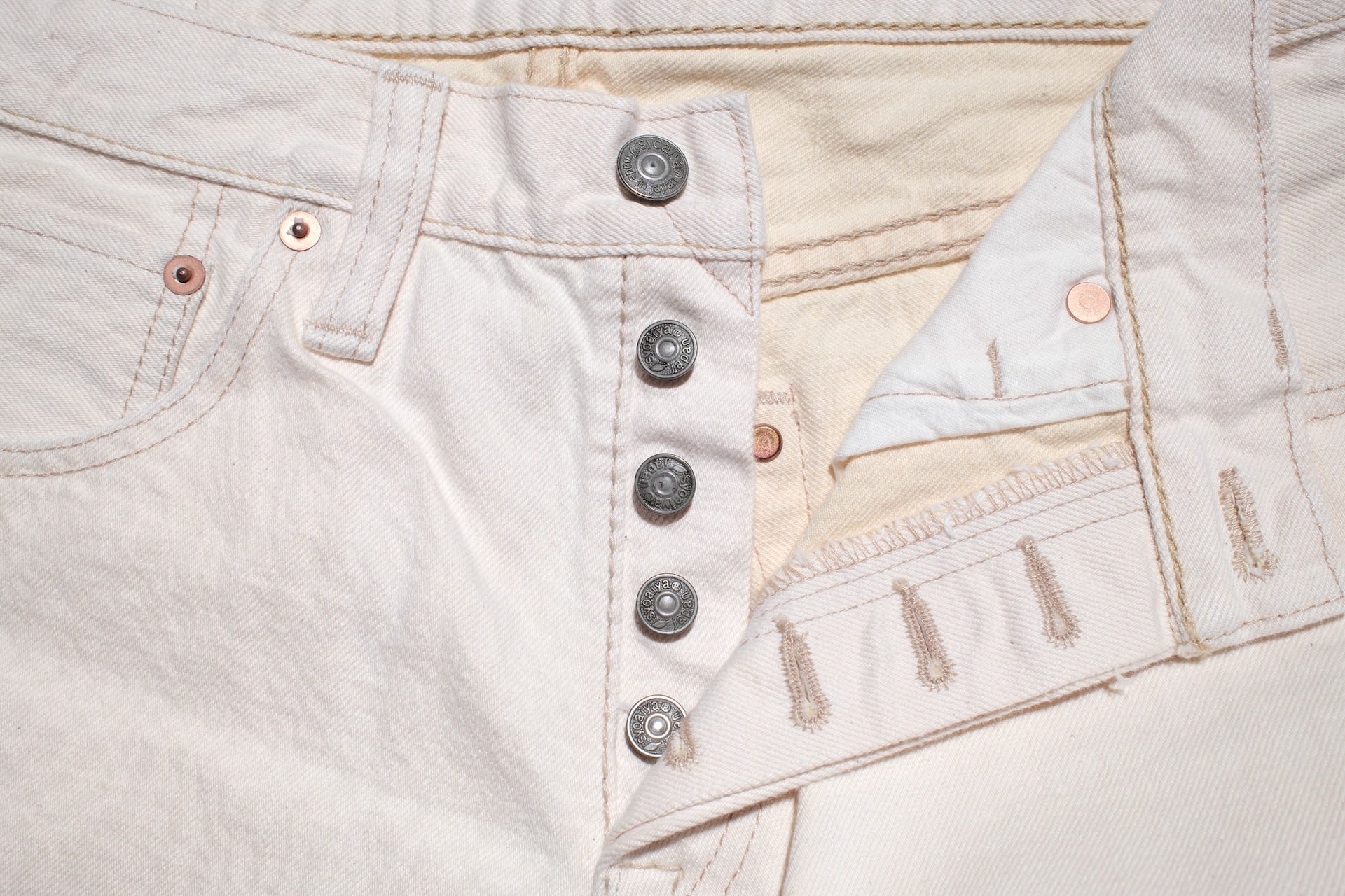 Pure Blue Japan 14oz 1172-3 Ecru X Beige Denim (Slim Tapered fit)