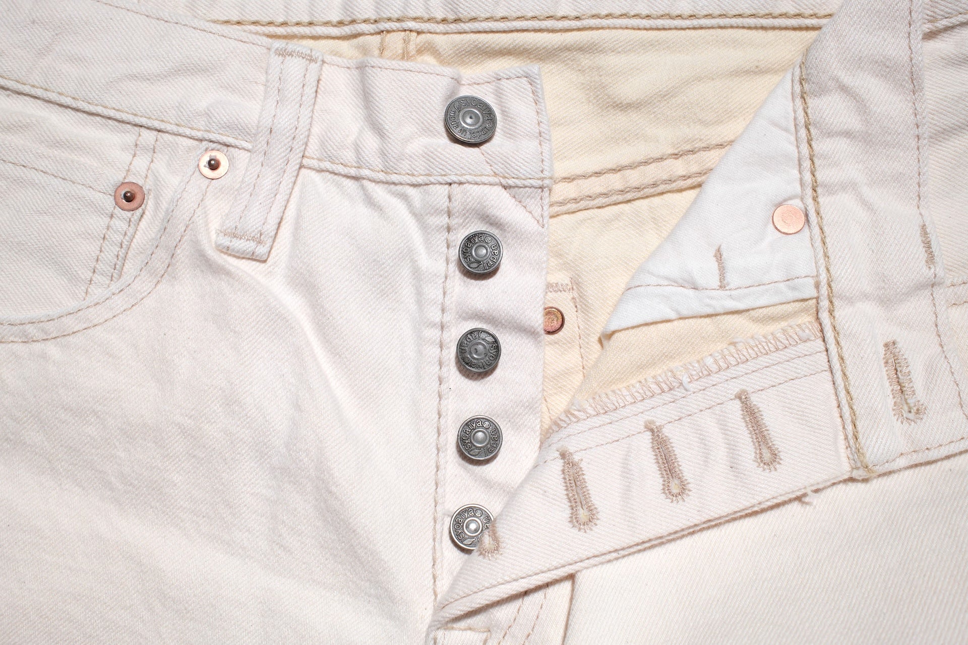 Pure Blue Japan 14oz 1172-2 Ecru X Beige Denim (Relaxed Tapered fit)