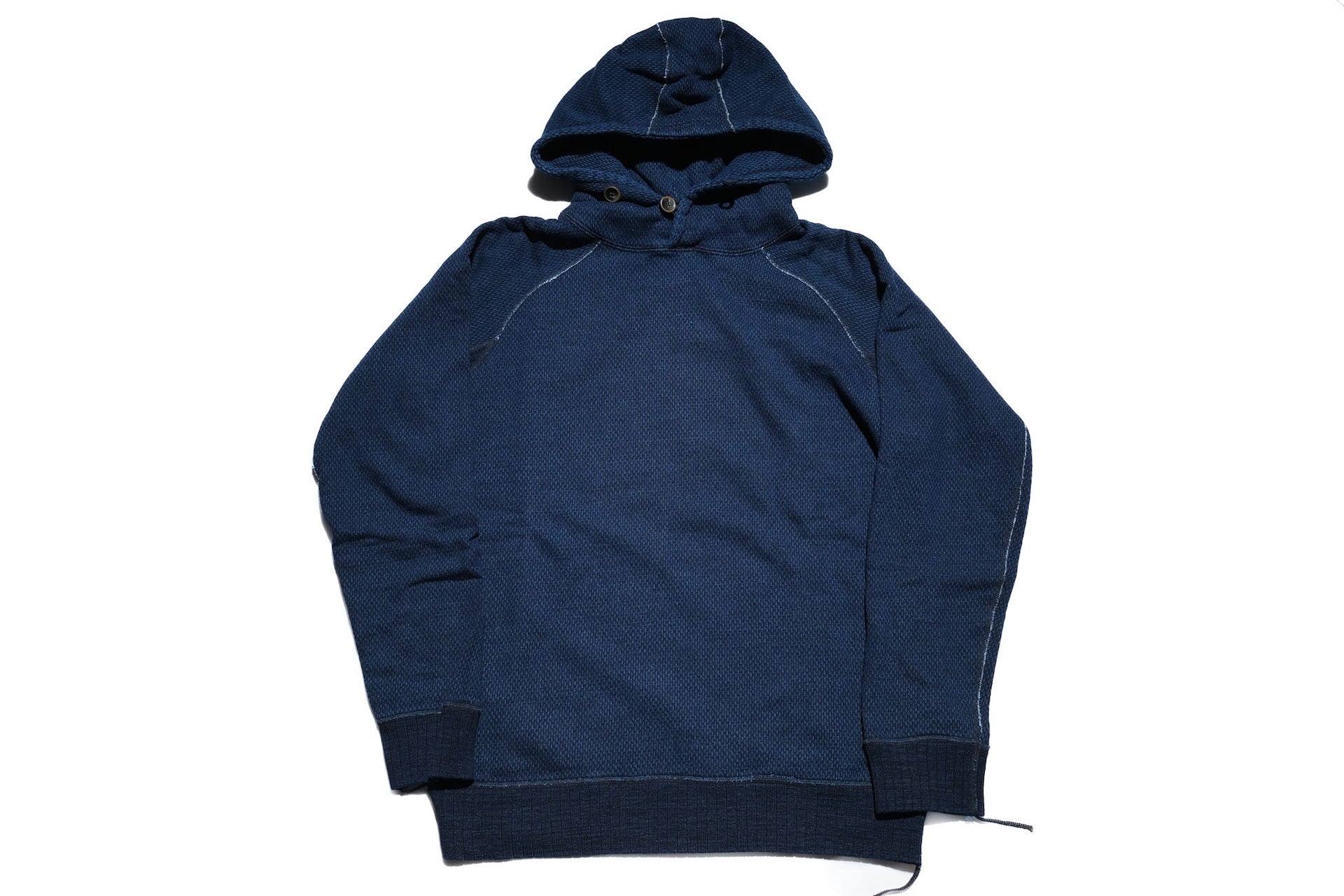 Pure Blue Japan Indigo Dyed "Sashiko" Raglan Pullover
