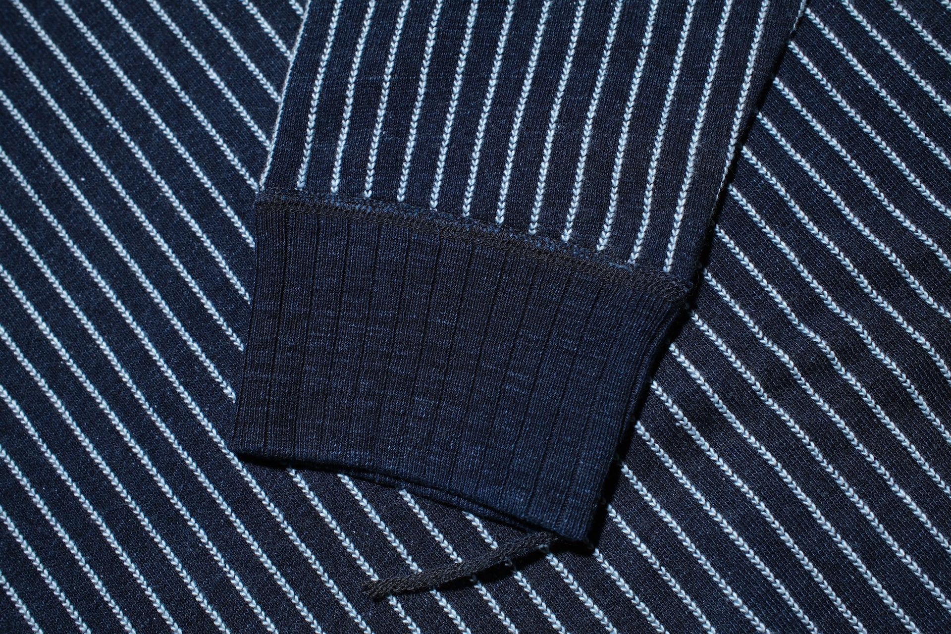 Pure Blue Japan Indigo Dyed "Stripes" Raglan Pullover