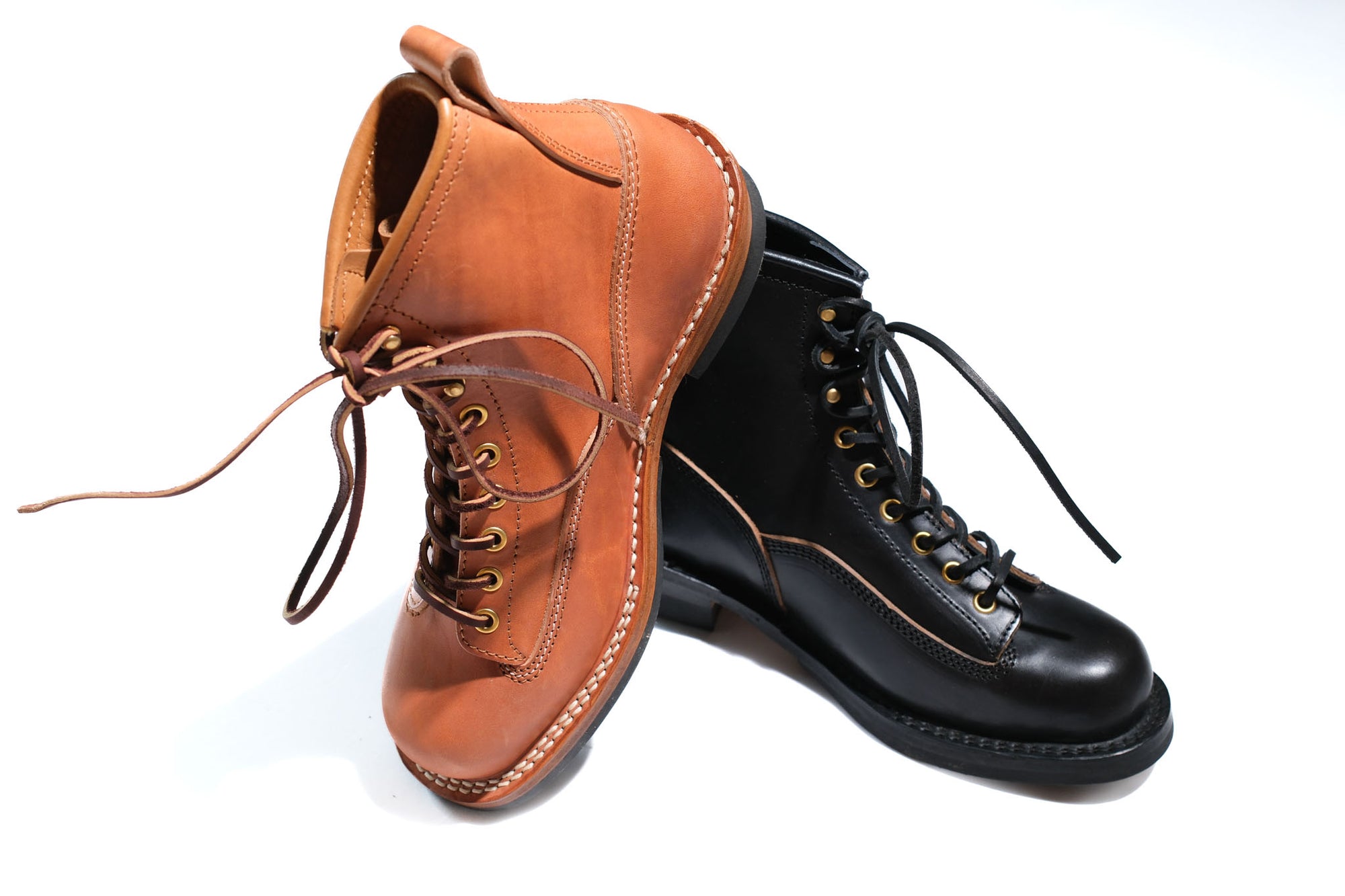 The Flat Head 6" Horsebutt Logger Boots (Black Tea-core)
