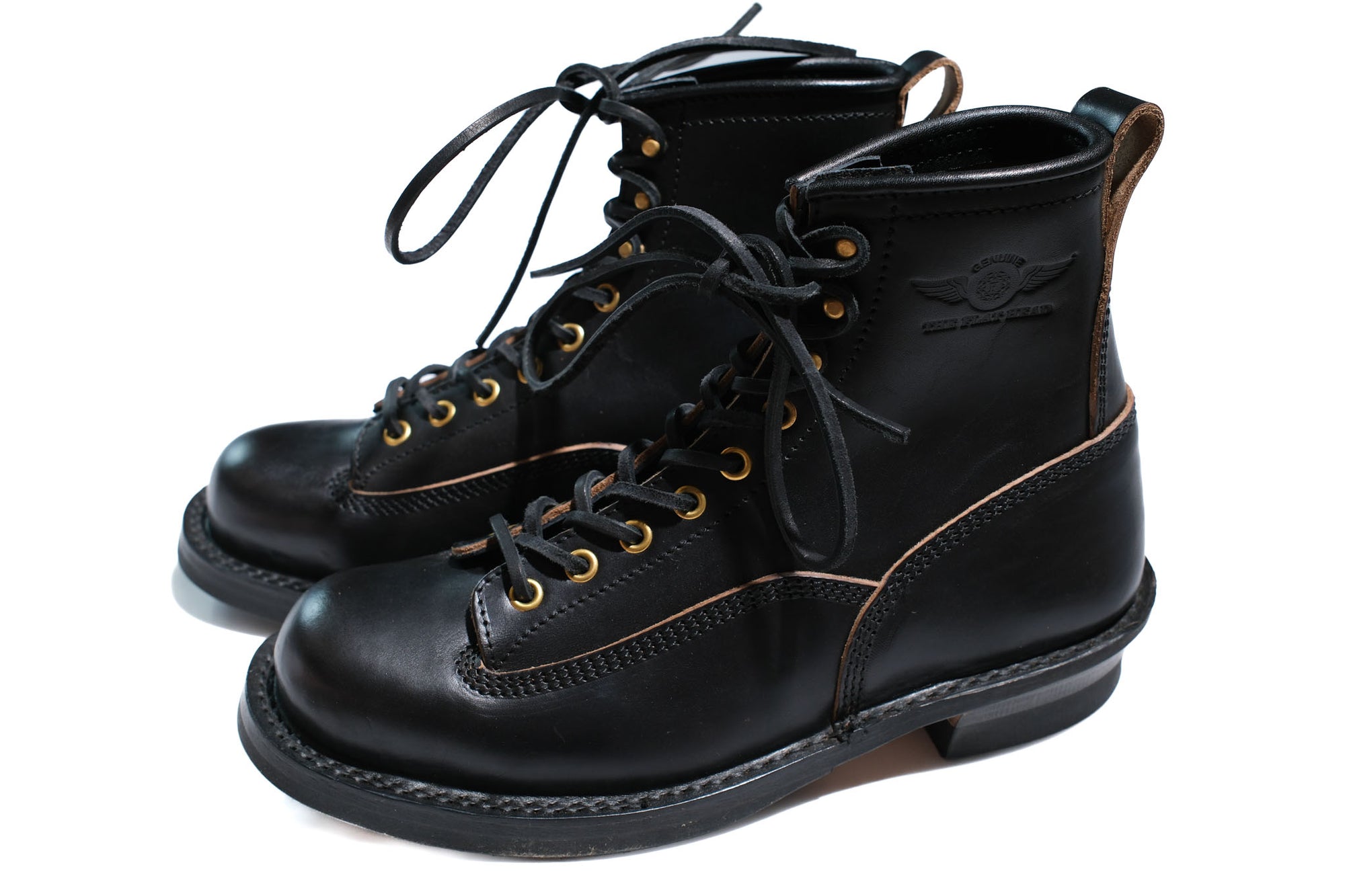 The Flat Head 6" Horsebutt Logger Boots (Black Tea-core)