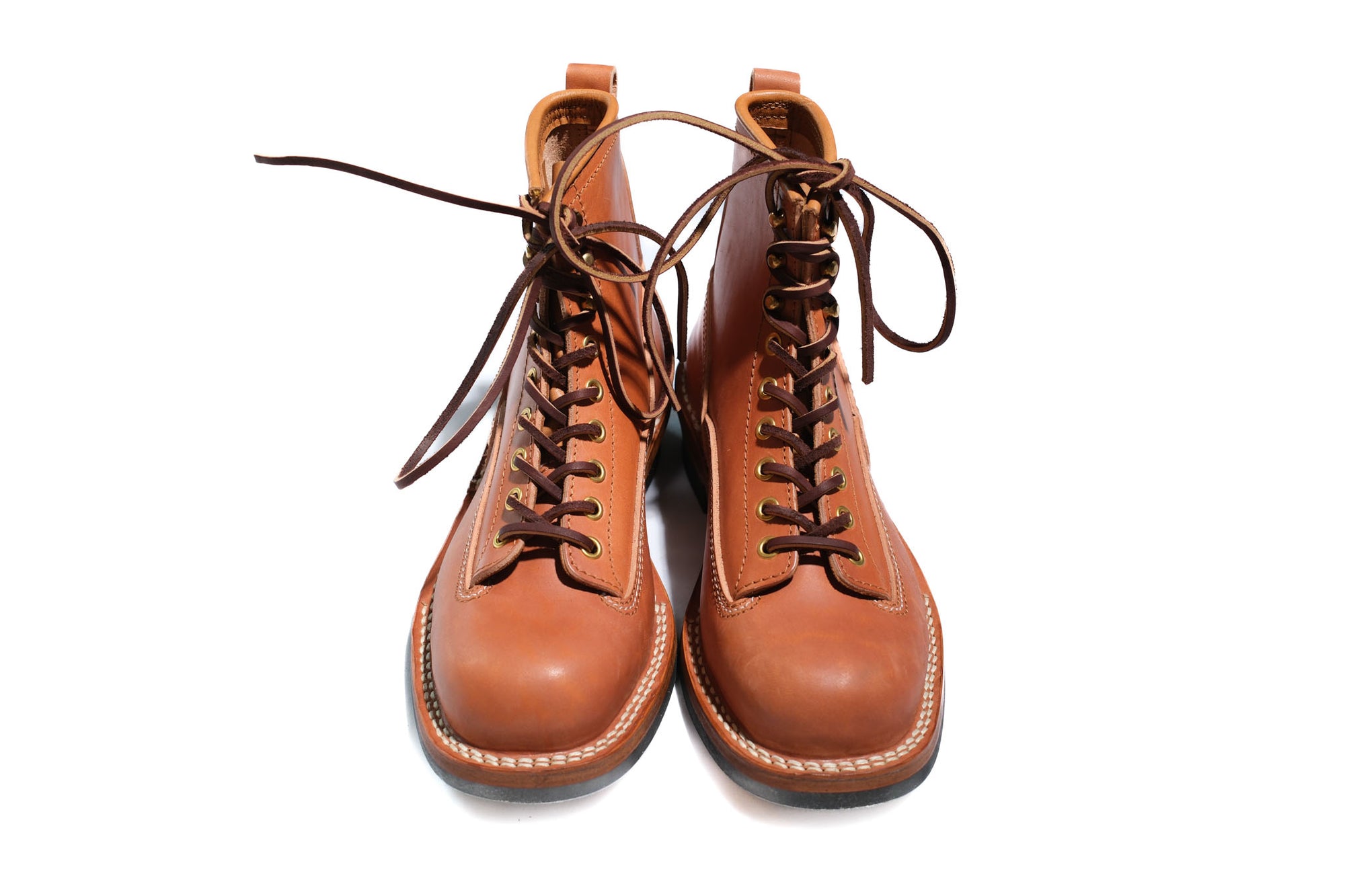 The Flat Head 6" Horsebutt Logger Boots (Camel Tea-core)