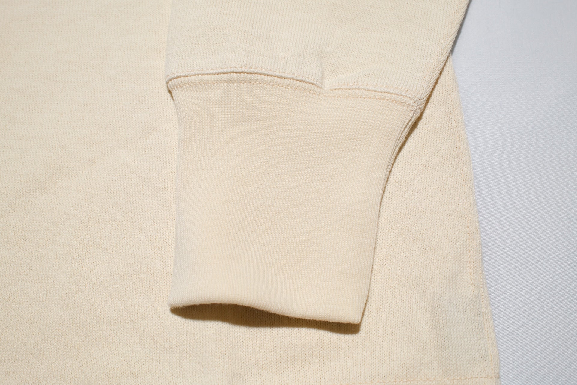 Freewheelers Heavyweight Henley Necked Long Sleeve Shirt (Straw Cream)