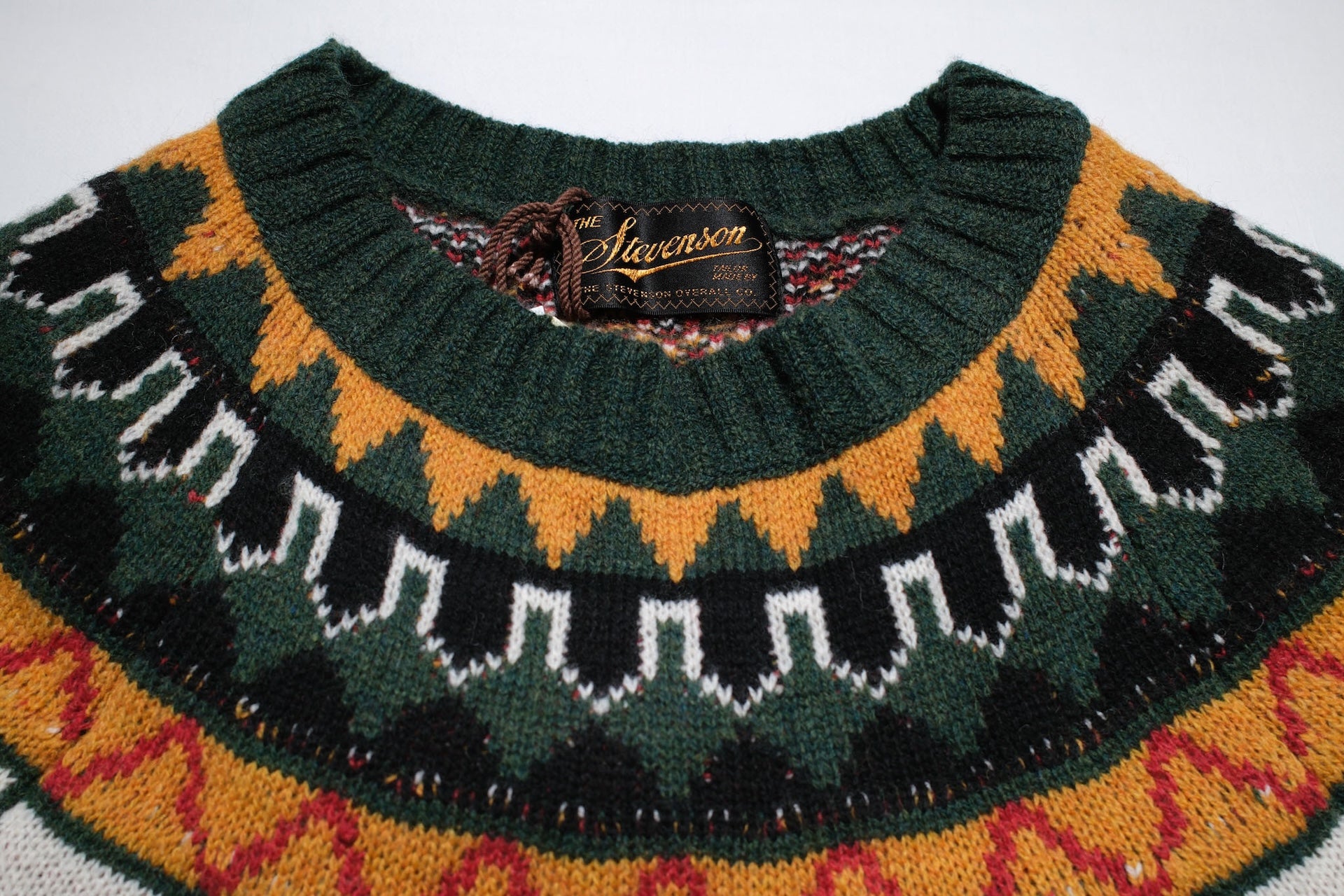 Stevenson Overall Co. "Geometric Alpine" Wool Sweater (Black)
