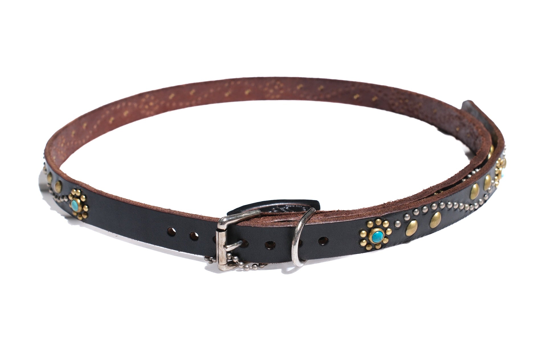 Hollywood Trading Company "Turquoise Bloom" Narrow Belt (Black Teacore)