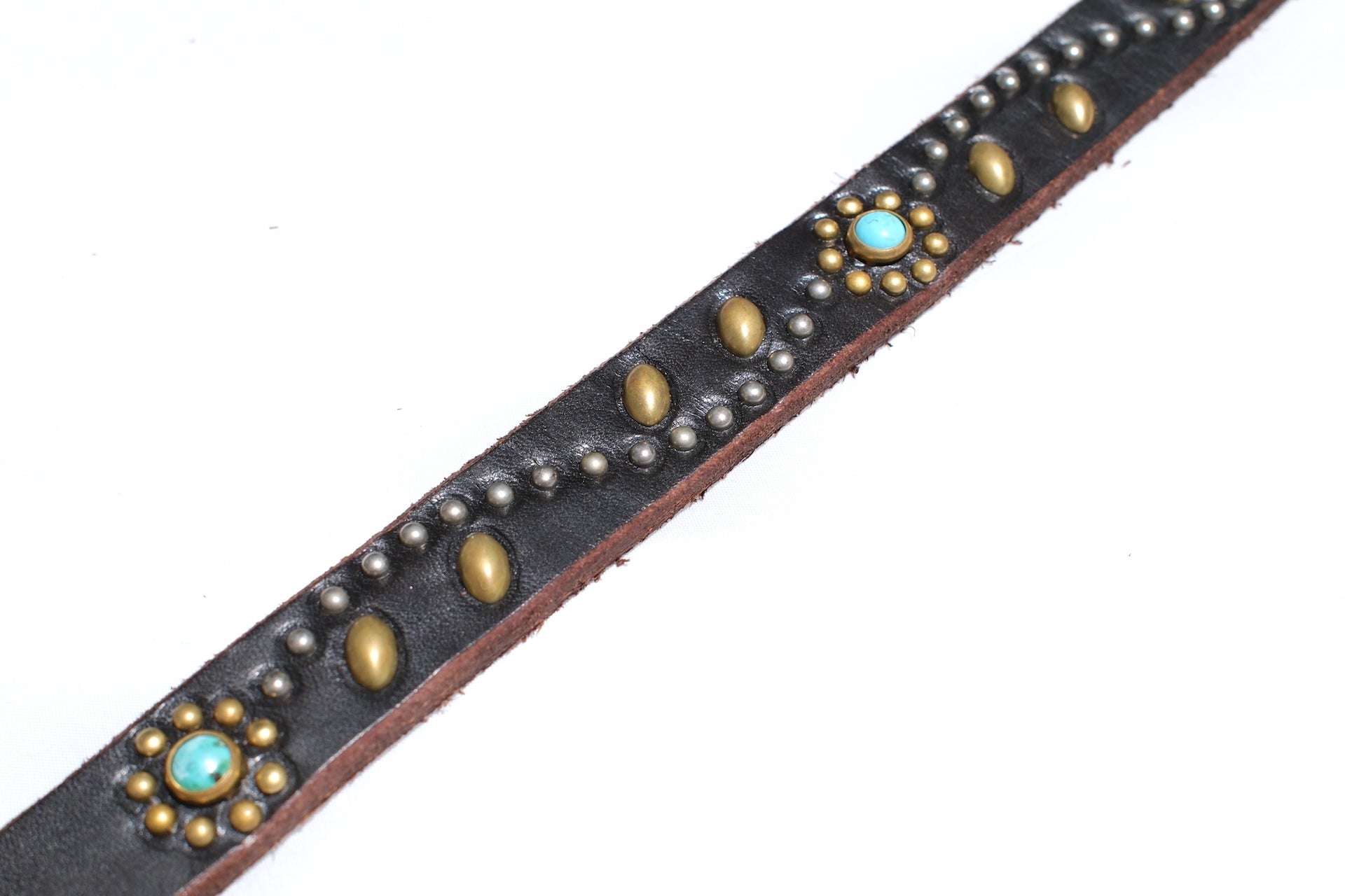 Hollywood Trading Company "Turquoise Bloom" Narrow Belt (Black Teacore)