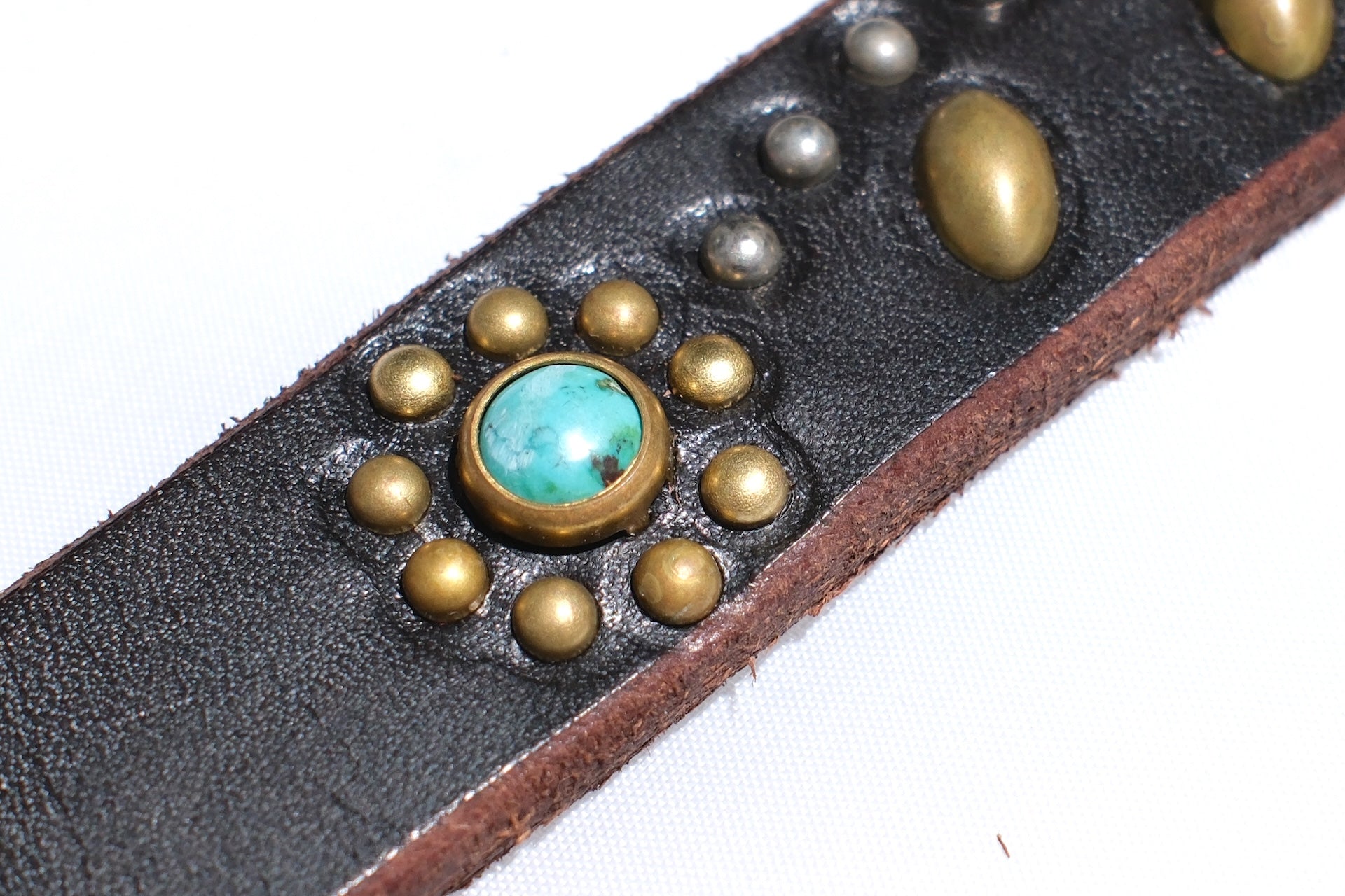 Hollywood Trading Company "Turquoise Bloom" Narrow Belt (Black Teacore)