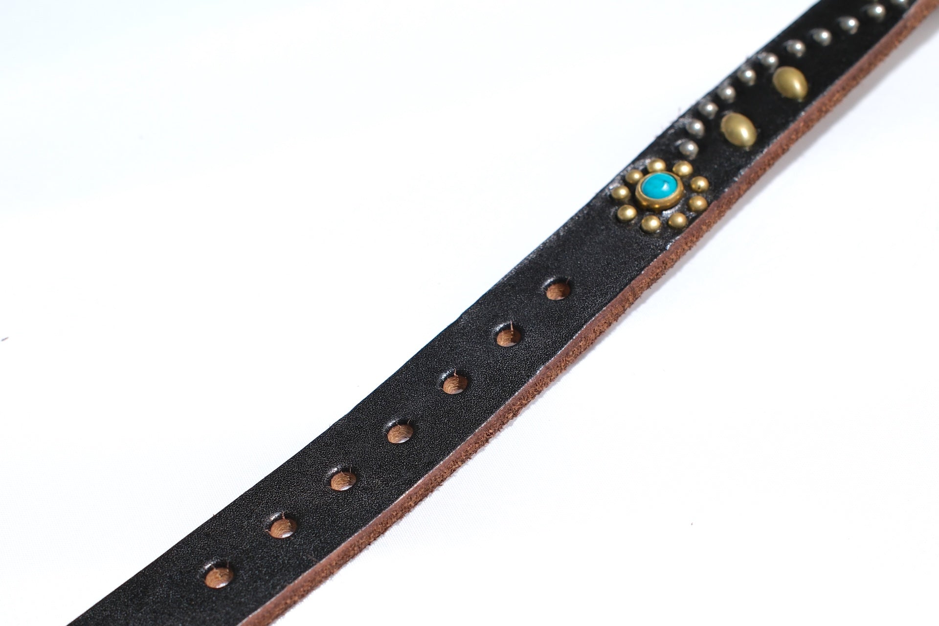Hollywood Trading Company "Turquoise Bloom" Narrow Belt (Black Teacore)