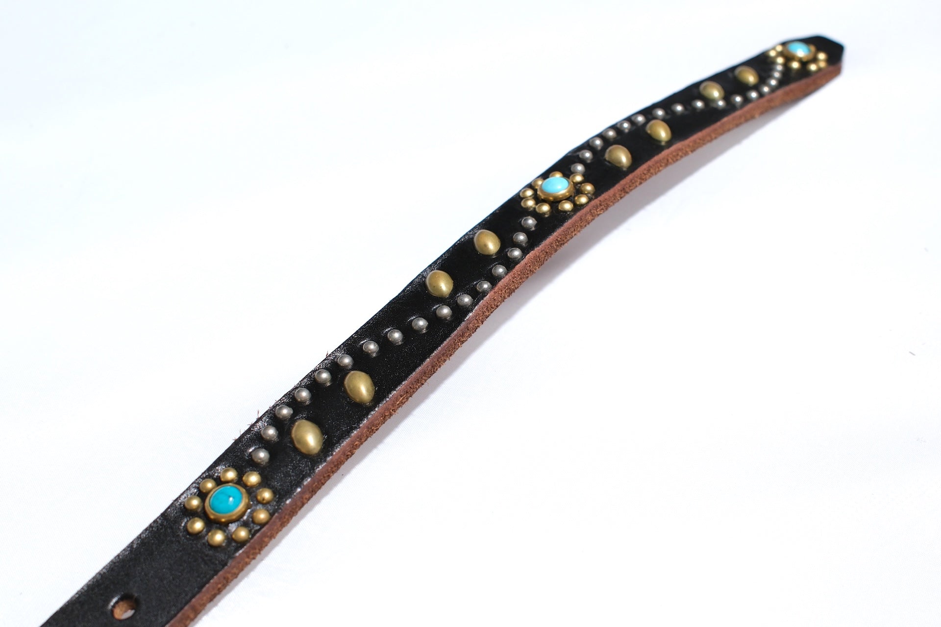 Hollywood Trading Company "Turquoise Bloom" Narrow Belt (Black Teacore)