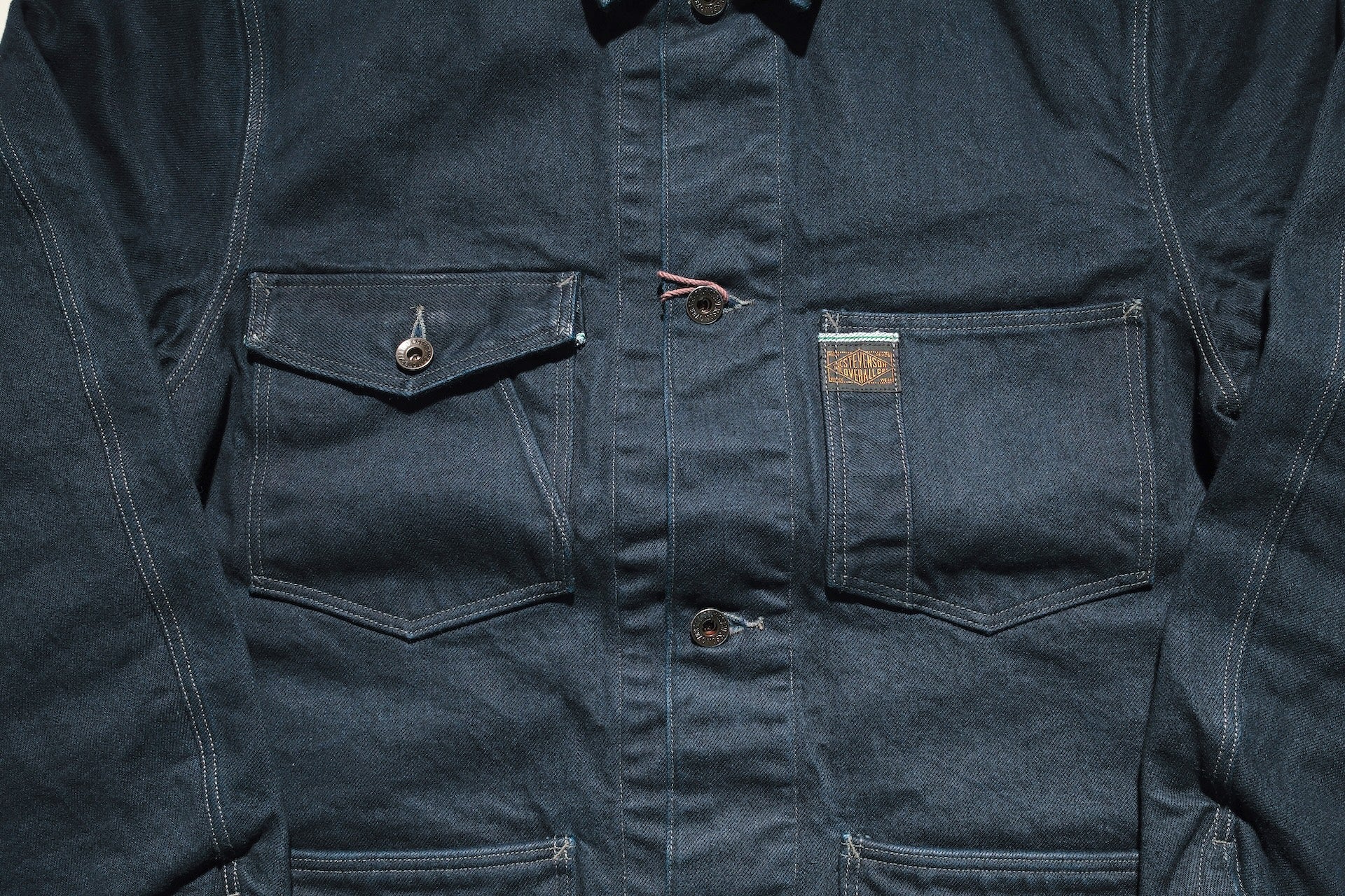 Stevenson Overall Co. 14oz Indigo Dyed Duck Canvas 'Prairie' Chore Jacket