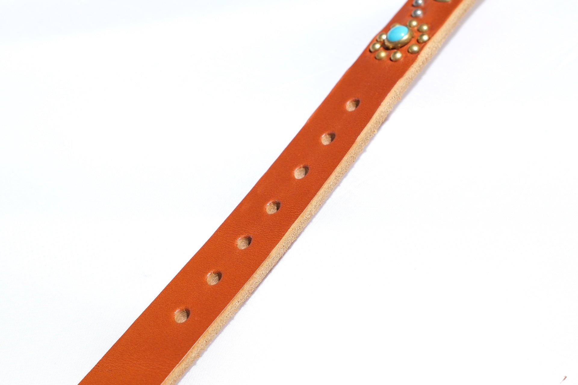Hollywood Trading Company "Turquoise Bloom" Narrow Belt (Light Brown Teacore)