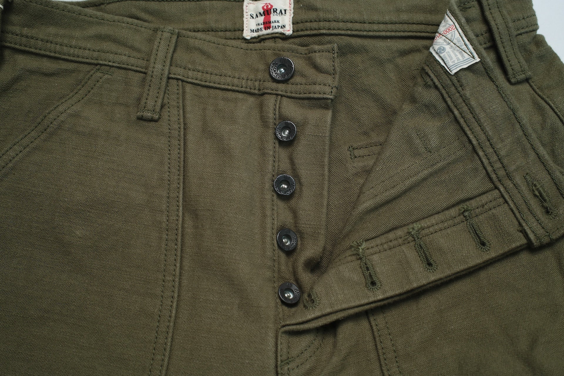 Samurai 15oz Selvage Back Satin Baker Pants (Olive)